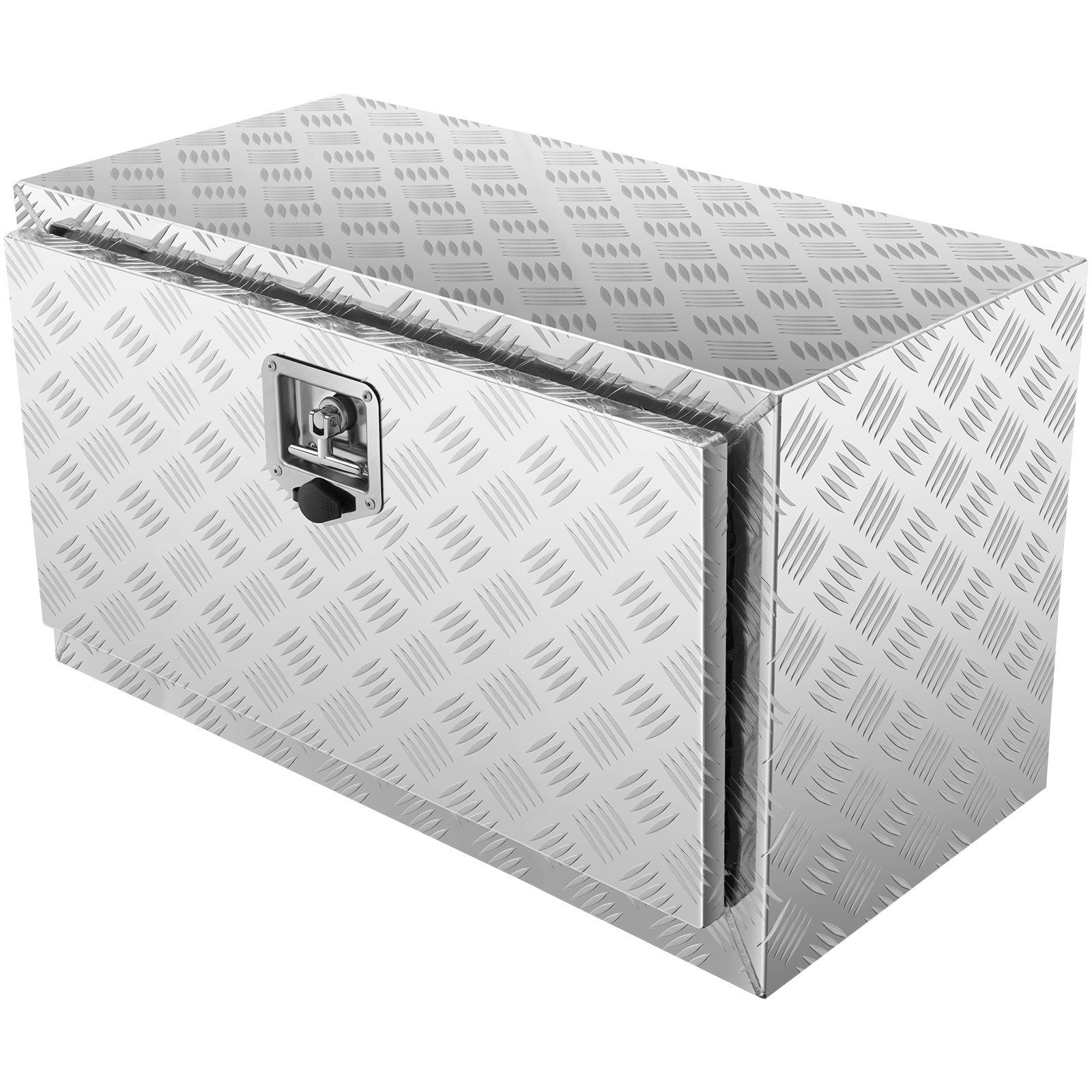 Underbody Truck Box, 30"×14"×16" Pickup Storage Box, Heavy Duty Aluminum Diamond Plate Tool Box With Lock And Keys, Waterproof Trailer Storage Box With T-Handle Latch For Truck, Van, Trailer