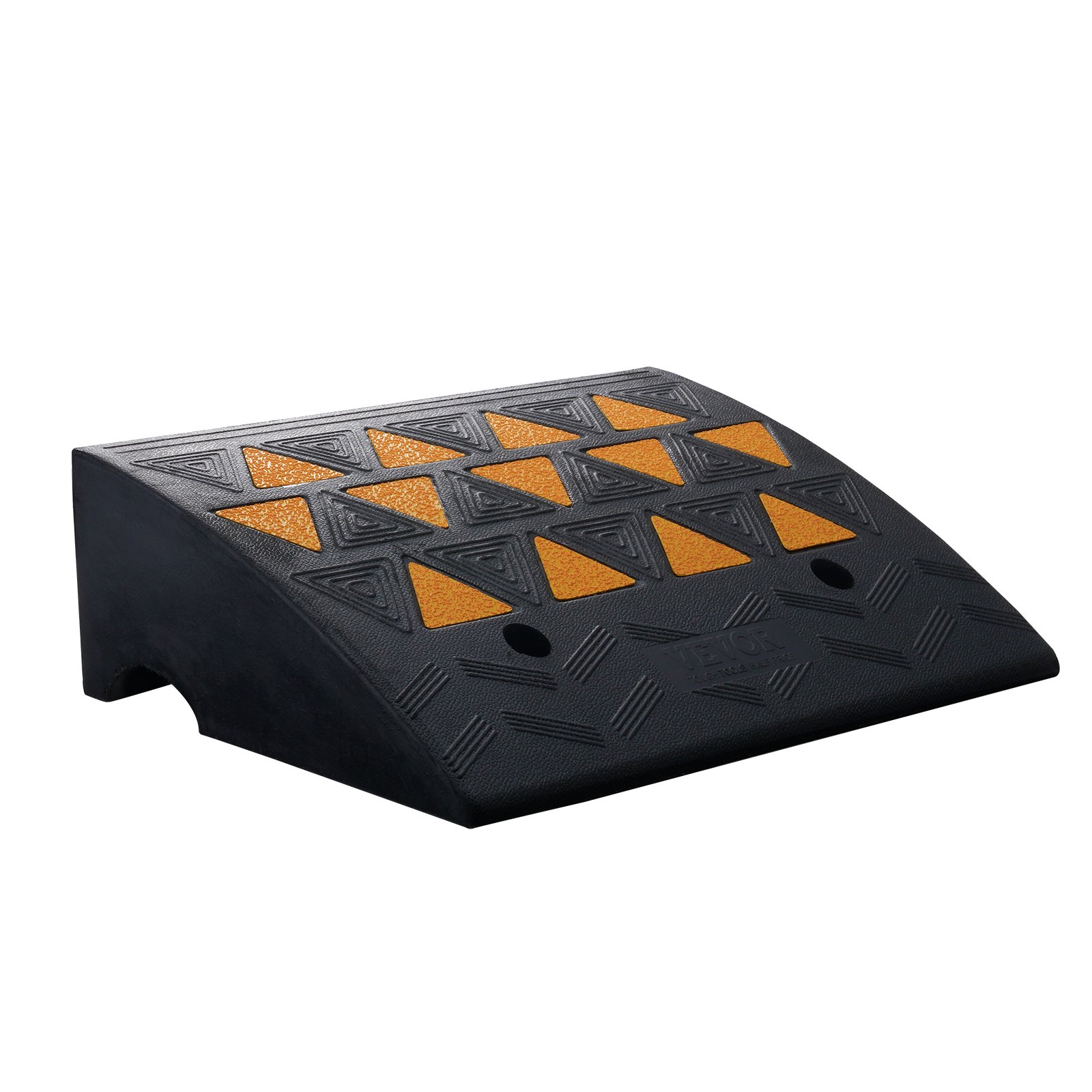 Rubber Curb Ramp 6' Rise Height Sidewalk Curb Ramp, 14.6' Width 19.3' Length Driveway Ramp For Curb, 15T Heavy Duty Rubber Ramp For Forklifts, Trucks, Buses, Cars, Wheelchairs, Bikes