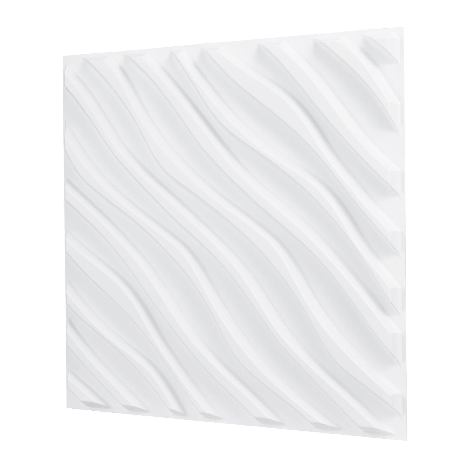 3D Wall Panels, 12-Pack 19.7 X 19.7 In PVC Modern Art Minimalist Wave Tiles, 32 Sq.Ft Coverage Accent Wall Panel, Interior Home Decor For Ceiling, Bedroom, Living & Gaming Room, Matte White