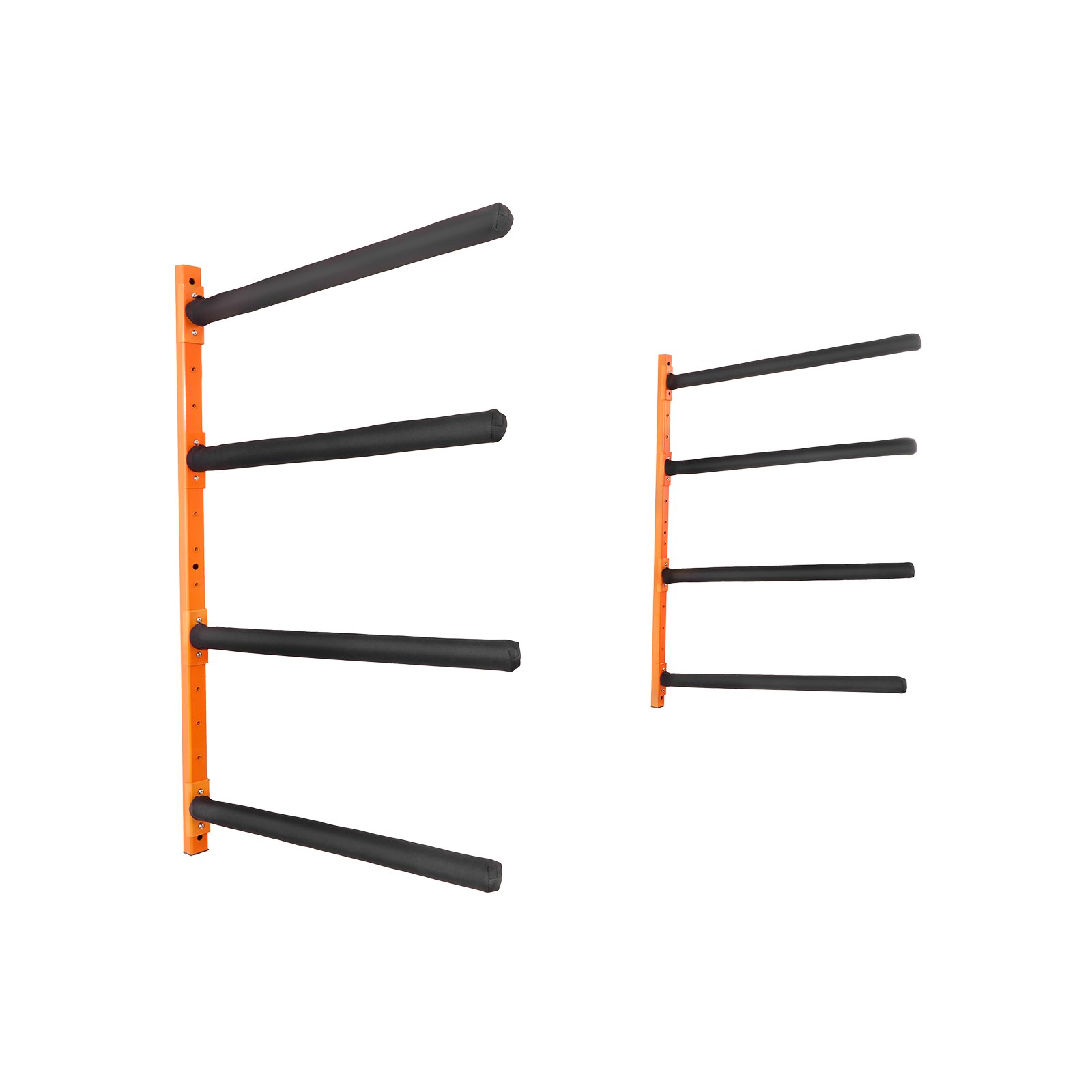 Soporte de pared para 4 kayaks/canoas, brazos ajustables, capacidad 400 libras
