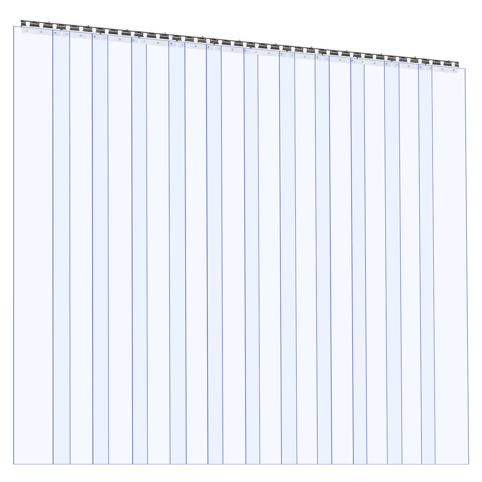 Clear PVC Strip Curtain, 96 In Height X 84 In Width X 0.08 In Thickness, 14 PCS Walk In Freezer Cooler Curtain Strips, Smooth Waterproof Plastic Door Strips For Warehouse, Freezer, Garage Doors