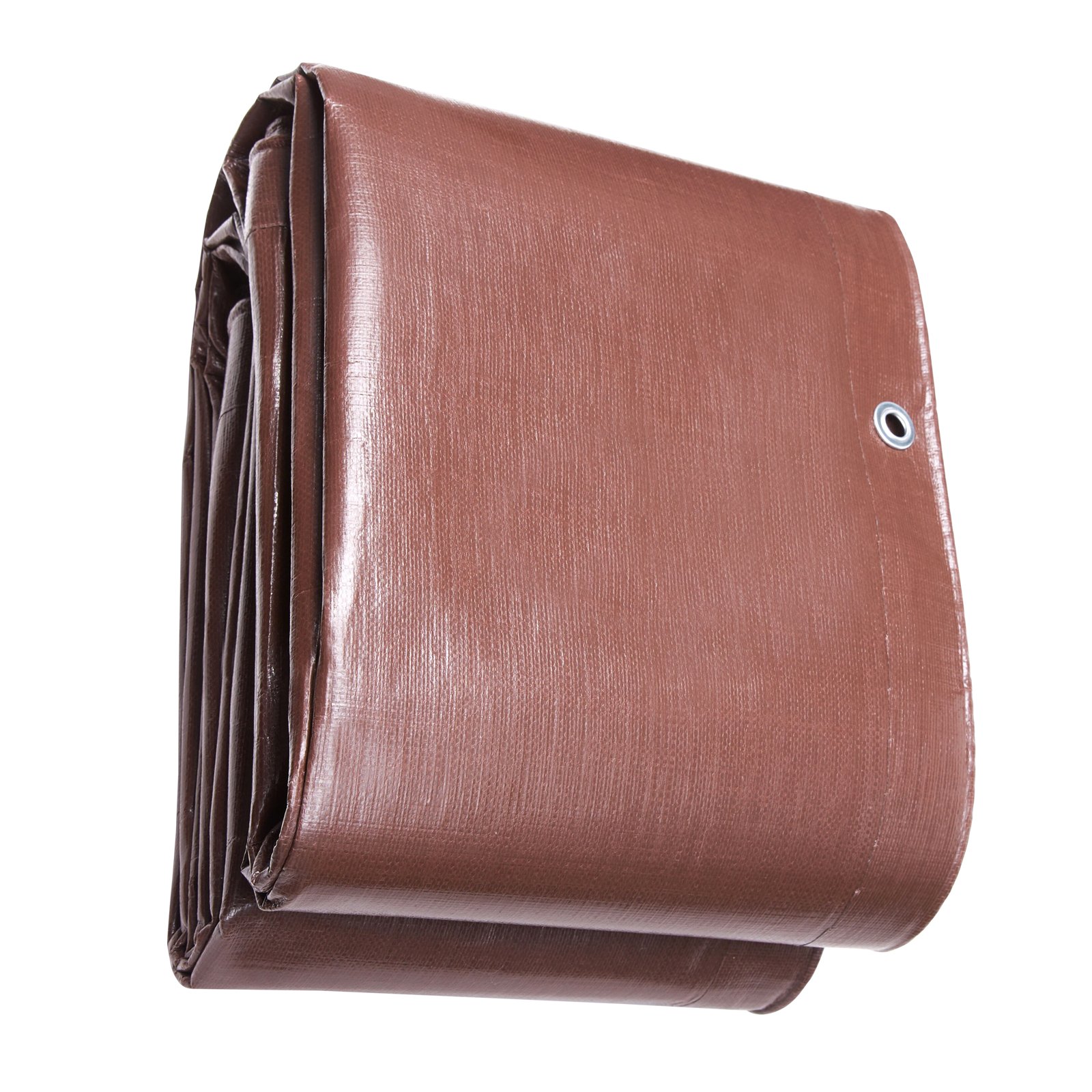 Lona multiusos de poliplástico, 20x40 pies, 16 mil, impermeable, marrón