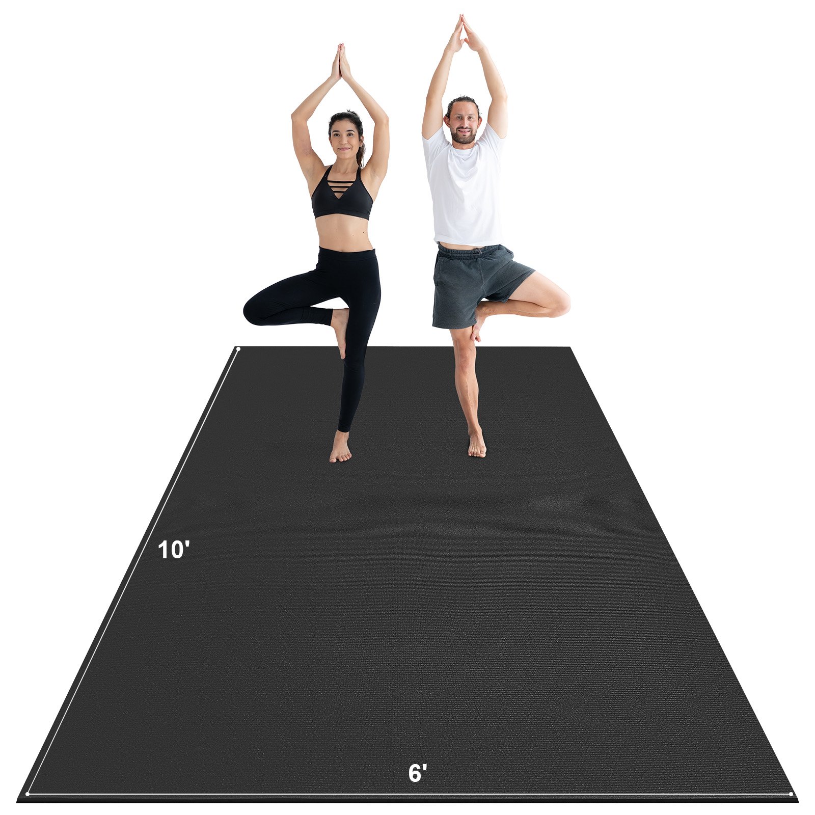 Exercise Mat, Non Slip High Density Premium Yoga Mat, Exercise Yoga Mat For Men Women, Fitness & Exercise Mat With Bag & Carry Strap, For All Types Of Home Yoga, Pilate & Floor Workout (10x6ft)