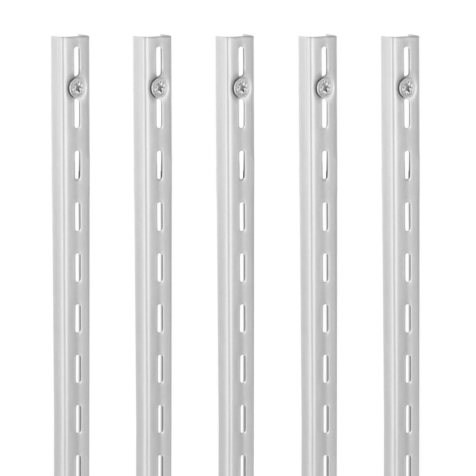 Shelf Pilaster, 39-inch 10 Pack, Upright Wall Shelving System, Heavy Duty Support System Single Slot Shelf Rails, 40 Screws Included, Suitable For Cabinet Closet Organization Storage, Silver