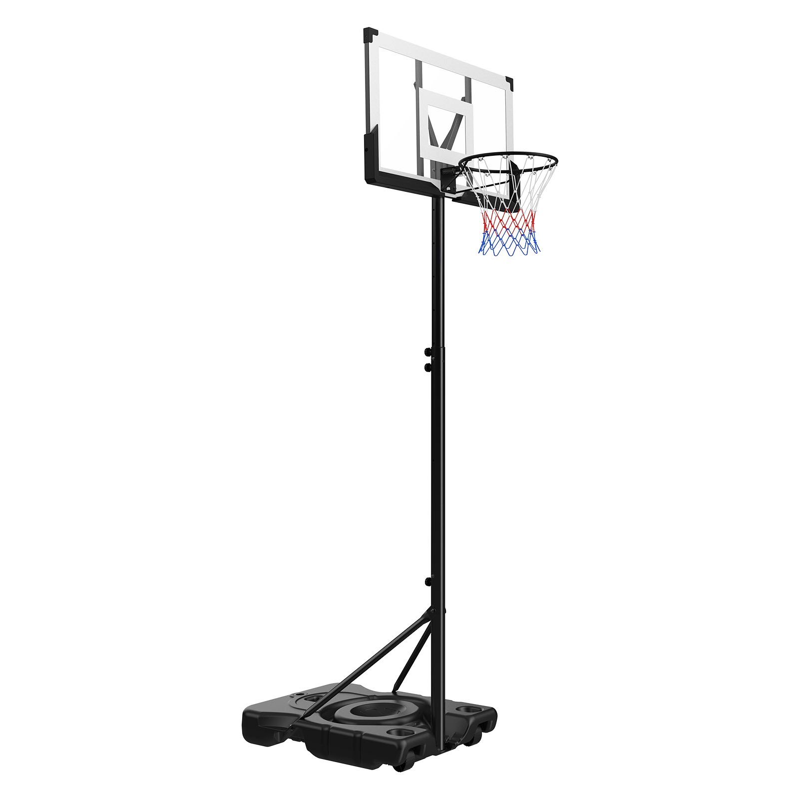 Canasta de baloncesto portátil, ajuste de altura de 10 pies, tablero de 48 pulgadas y ruedas