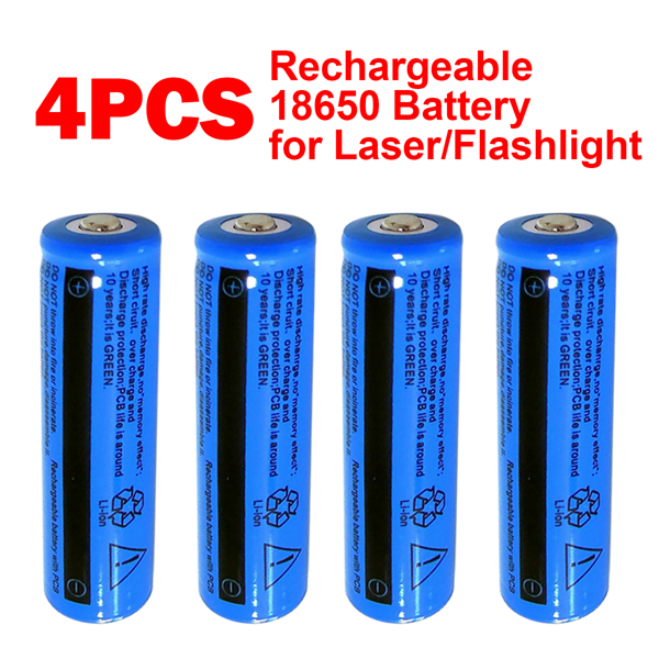 4pcs 18650 Lithium Batteries 3.7V Li-ion Rechargeable Battery For Headlight Fashlight(Logistics Only For USPS.TK/TMEU Only For Self-pickup)