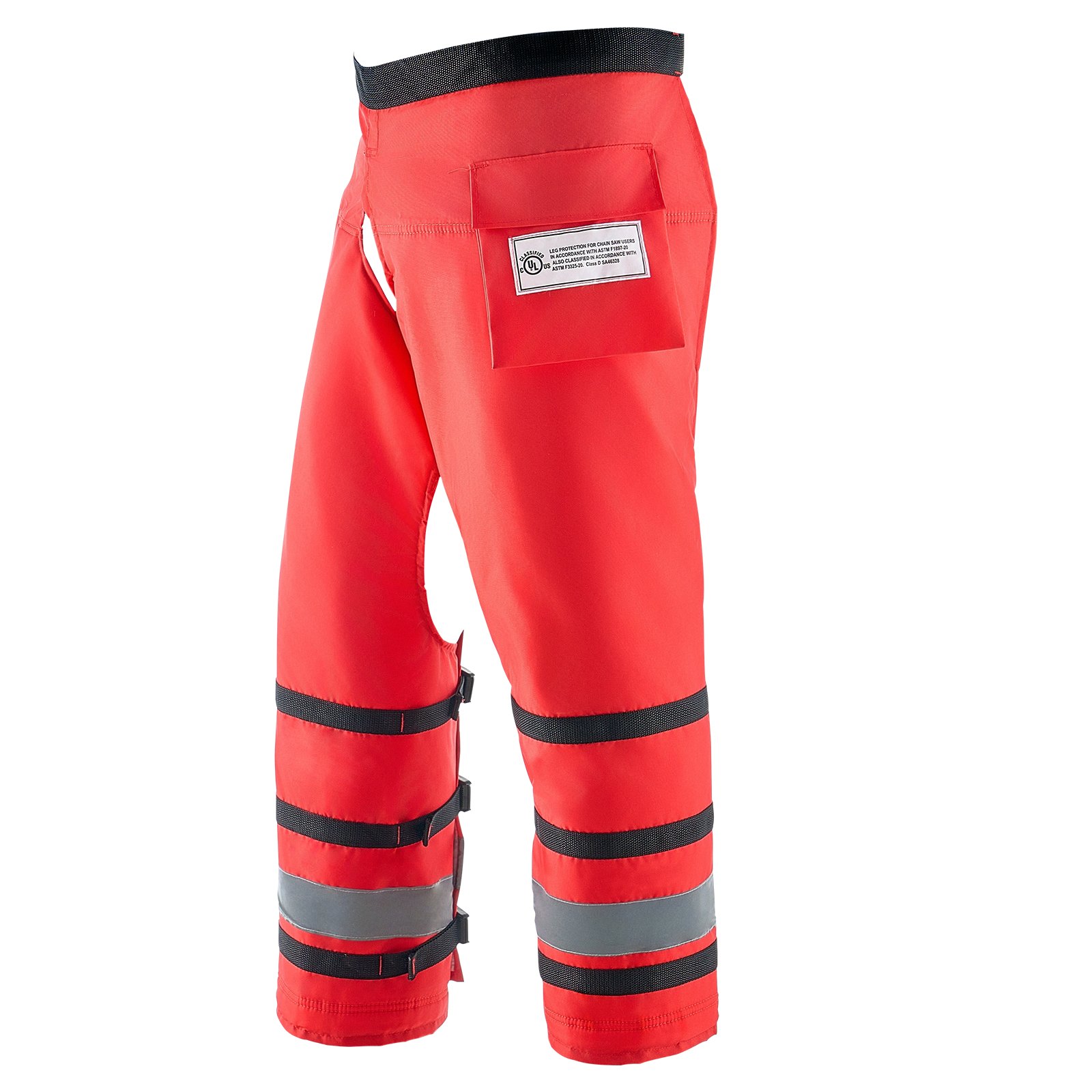 Polainas de seguridad para motosierra de 39.7 pulgadas, estilo delantal, Clase D
