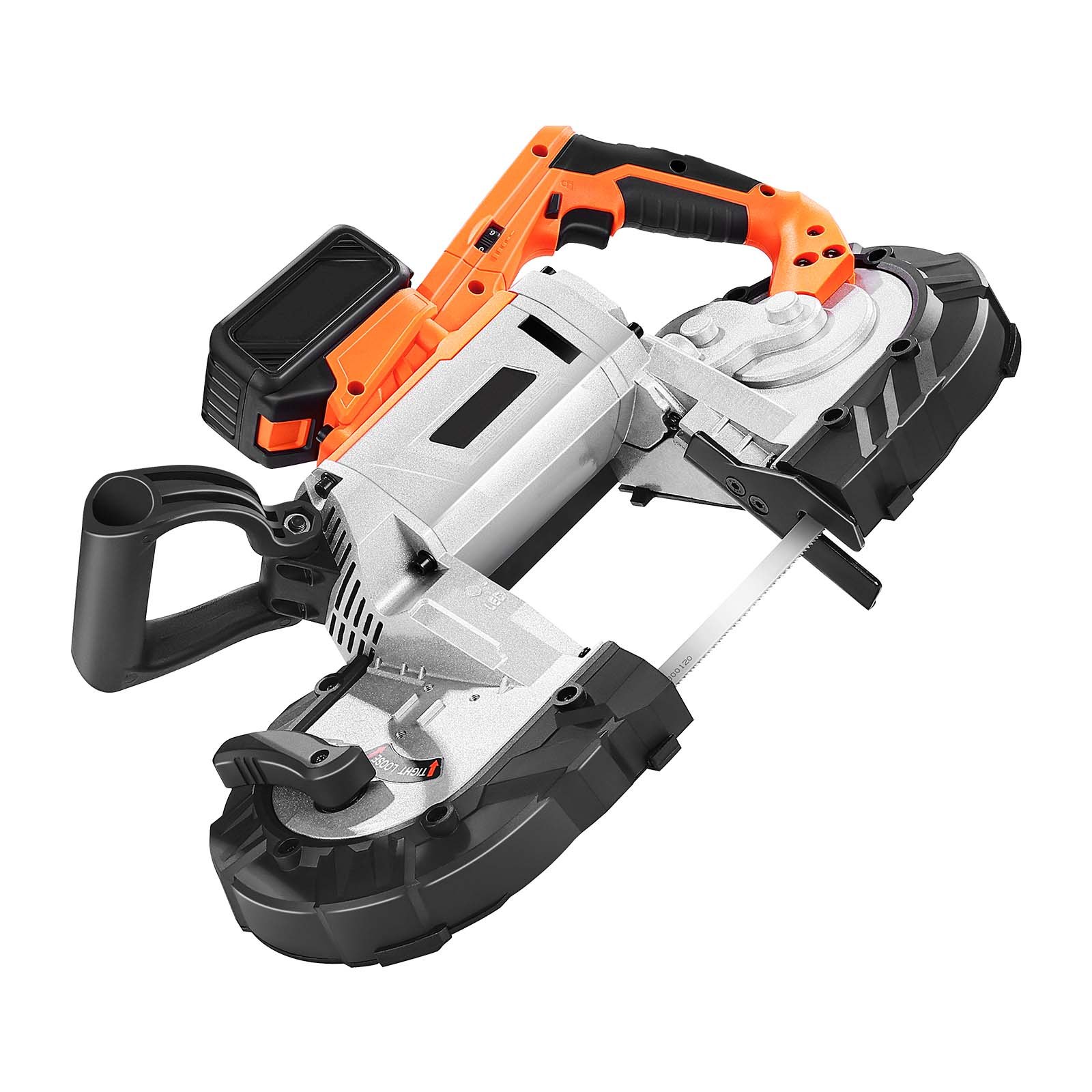 20V Portable Band Saw Kit, 5 Inches Deep Cut, AC 110V, 360W Bandsaw With Brushless Motor, 4.0 Ah Battery, Cordless And Compact Portaband, 0-120 M/min Variable Speed, For Cutting Metal, Wood