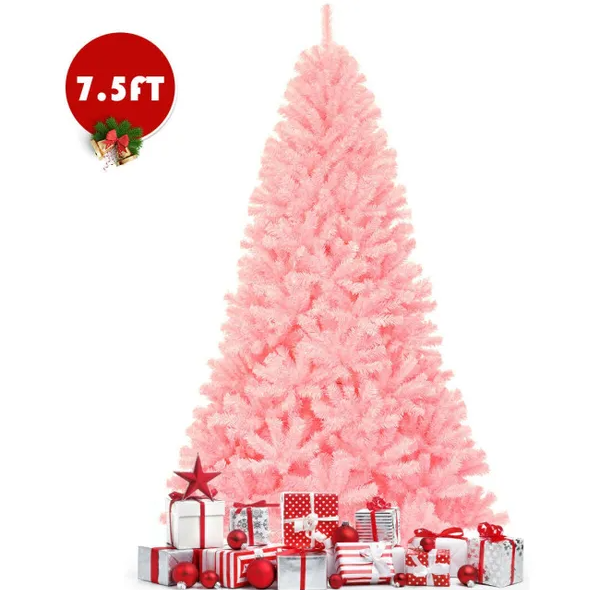 Árbol de Navidad artificial de abeto completo de 7.5 pies con bisagras