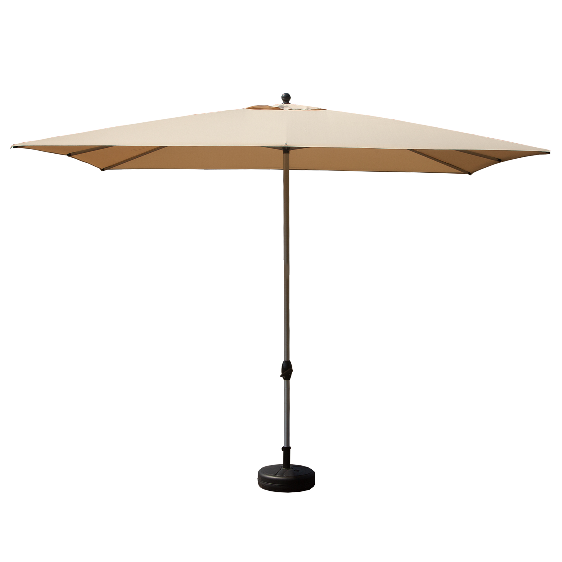 Rectangle Patio Umbrella With Crank Lift , Beige  Base Not Included