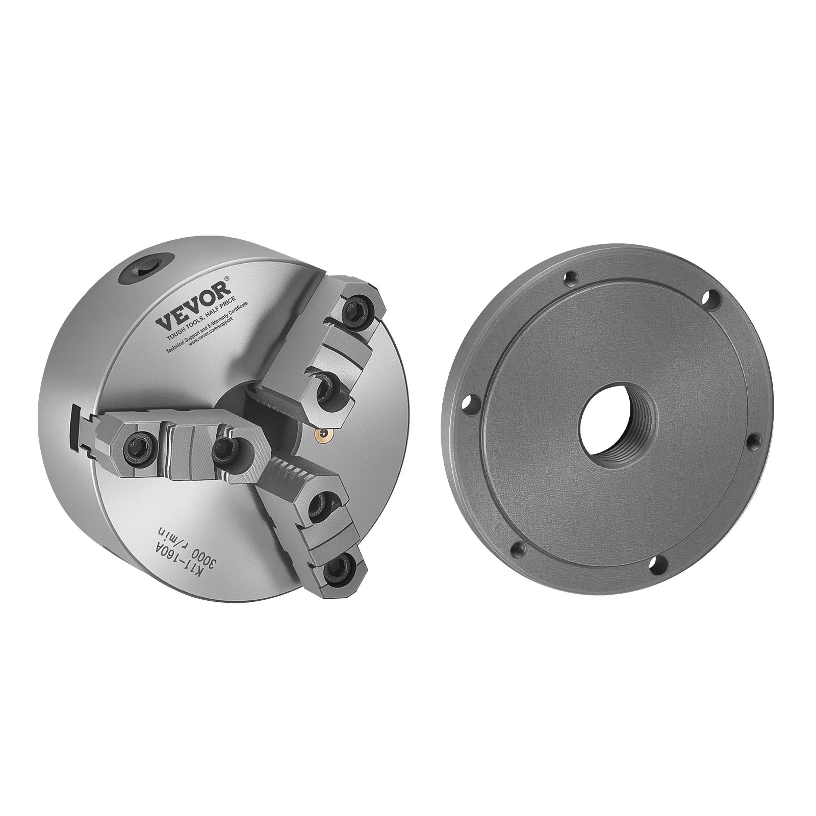 Mandril de torno de 3 mordazas, 6 pulgadas (160 mm), autocentrante, HT300