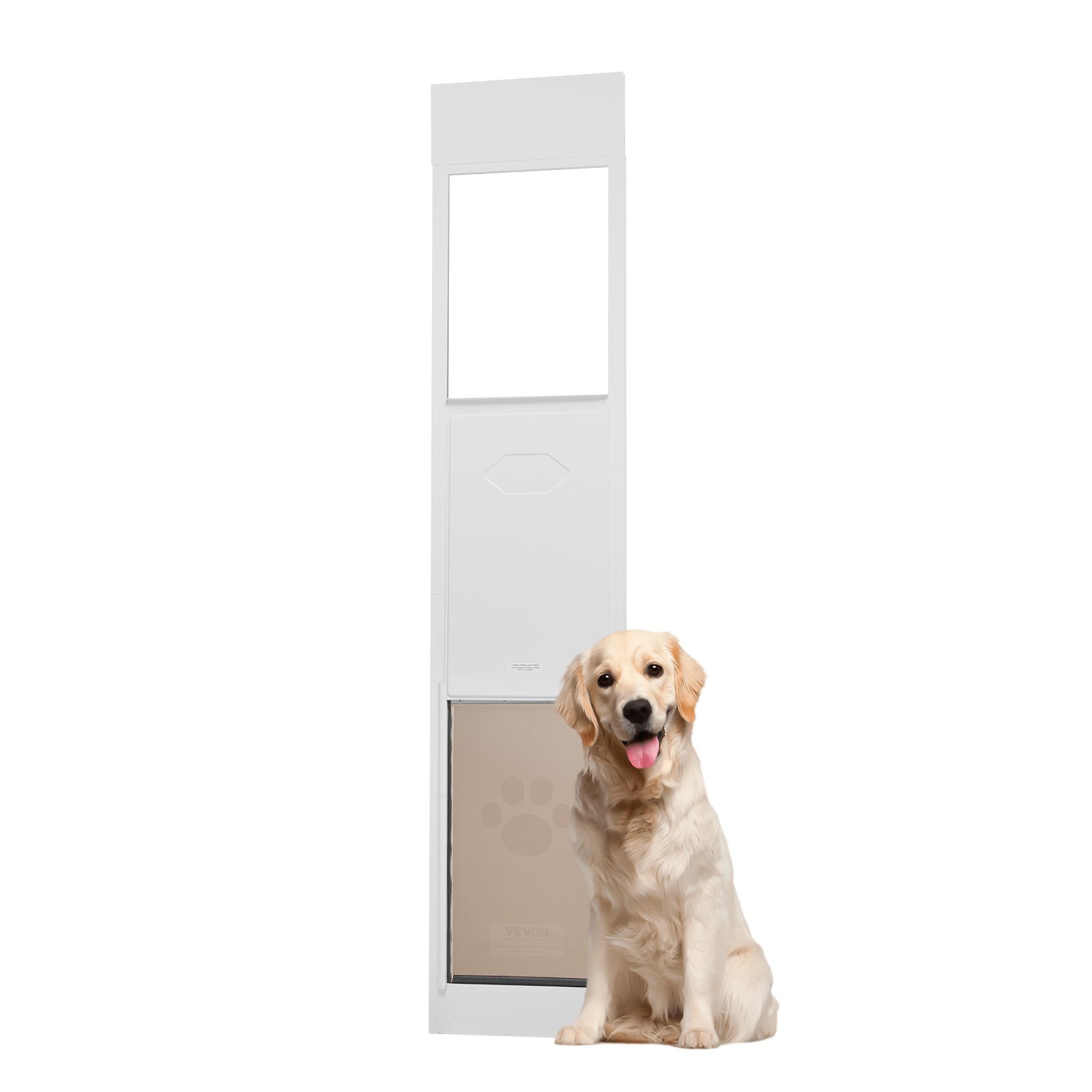 Puerta para perros para puerta corrediza de vidrio, altura ajustable 75 7/8 a 80 11/16 pulgadas
