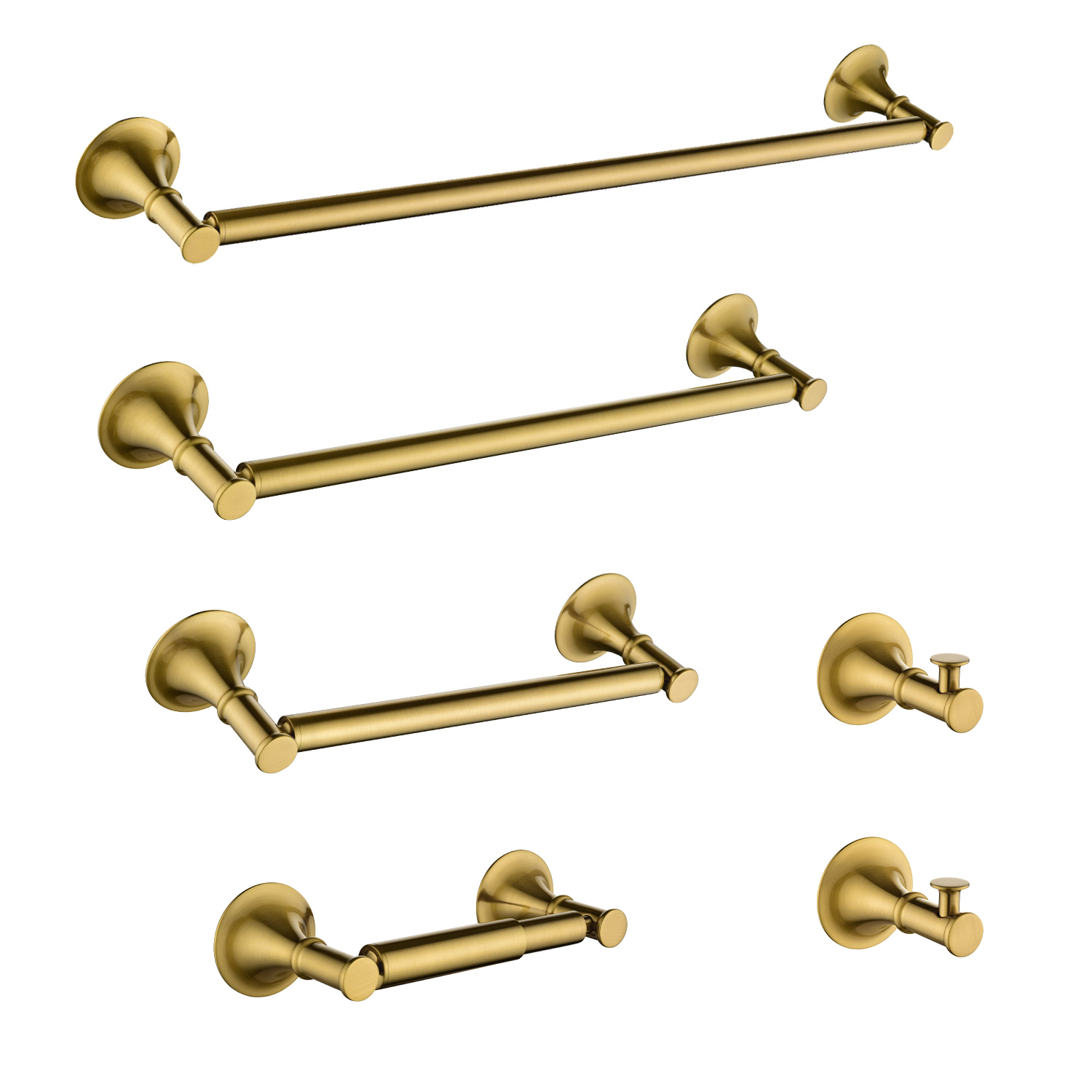 Juego de accesorios de baño de 6 piezas de latón, para toallas, montaje en pared