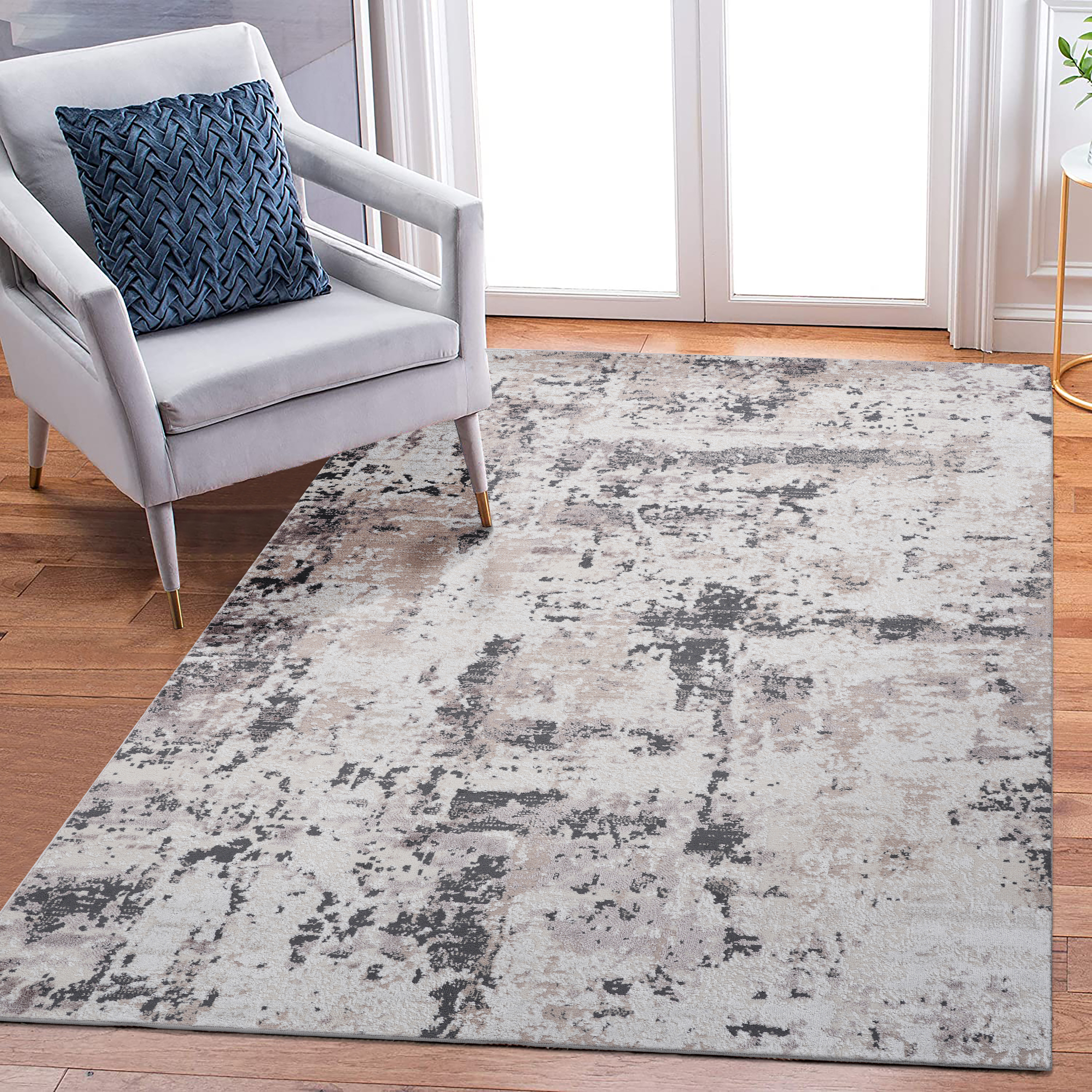 PAYAS C Ollection 6X9 Cream  Brown  Abstract Area Rug