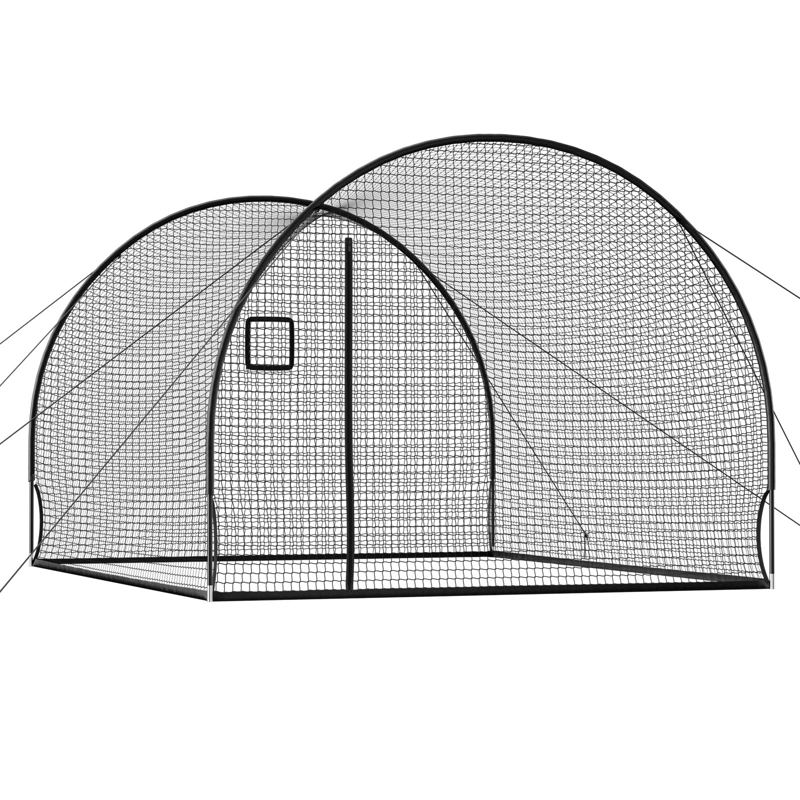 Baseball Batting Cage, 12.0 X 10.2 X 7.6 FT Freestanding Portable Batting Cage, Hitting Cages With 4-Ply Knotless Polyester & Pitching Machine Opening, Battings Cages Netting For Indoor Outdoor