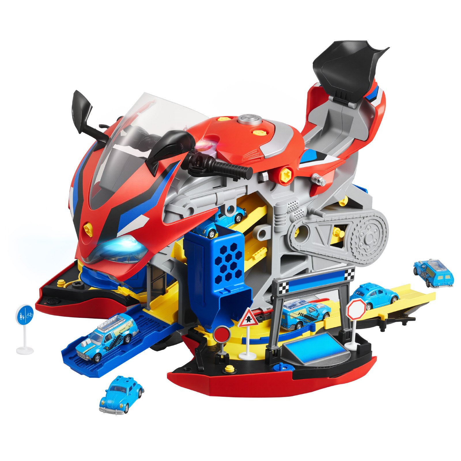 Juguete de Motor de Motocicleta Rojo, 25 Piezas, con Luces y Sonidos