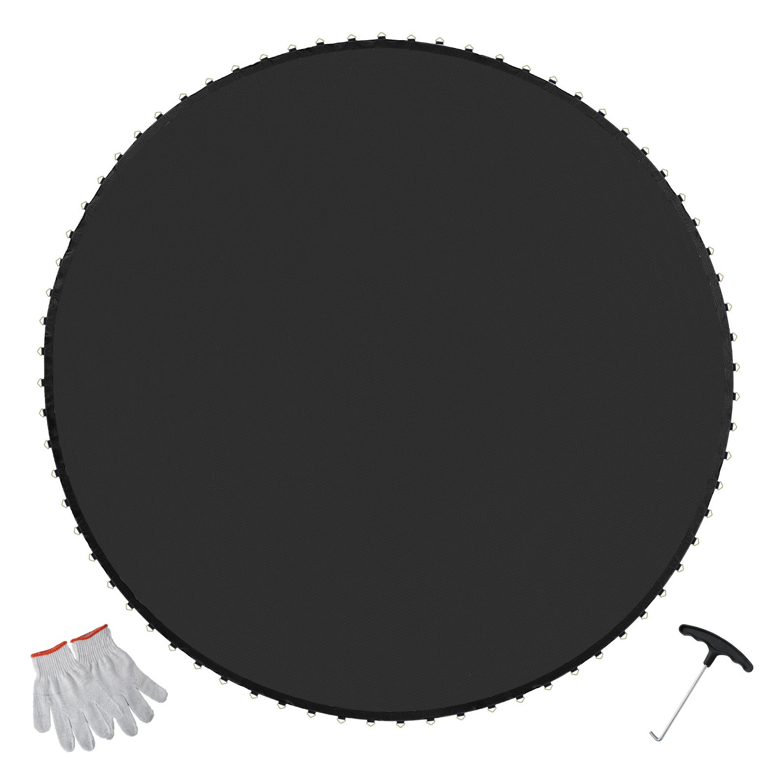 Replacement Trampoline Mat, Jumping Mat Fits 12ft Frame, Universal Jumping Mat For 12ft Round Trampoline, Reinforce UV-Resistant Mat With Spring Tool & Durable V-Rings, Fit 5.5" Spring Length