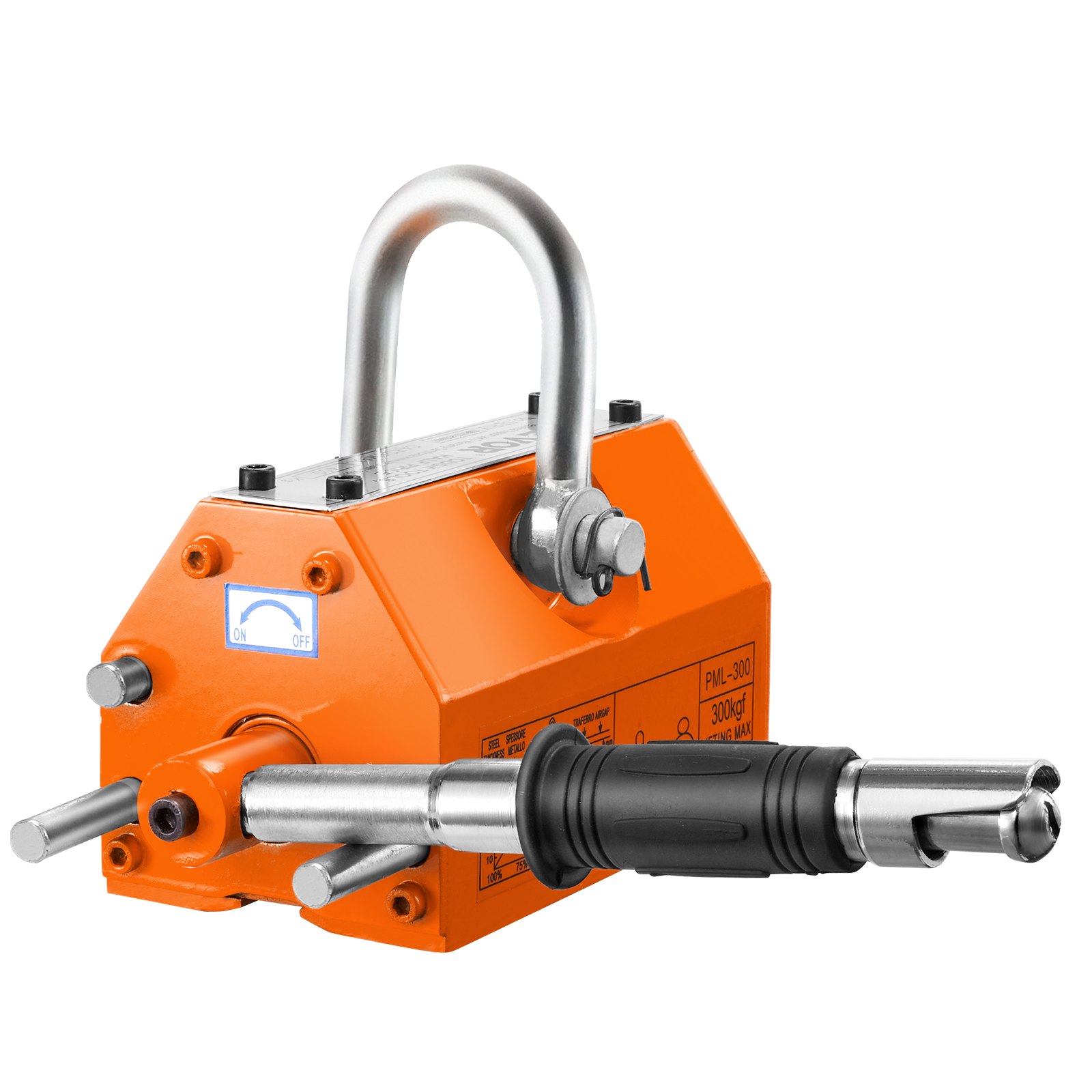 Magnetic Lifter, 660 Lbs/300 Kg Pulling Capacity, 2.5 Safety Factor, Neodymium & Steel, Lifting Magnet With Release, Permanent Lift Magnets, Heavy Duty Magnet For Hoist, Shop Crane, Block, Board