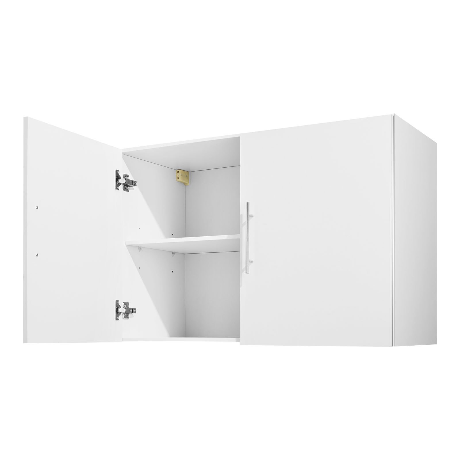 Gabinete de Pared para Lavandería, 2 Niveles, Estante Ajustable, 36 pulgadas, Blanco