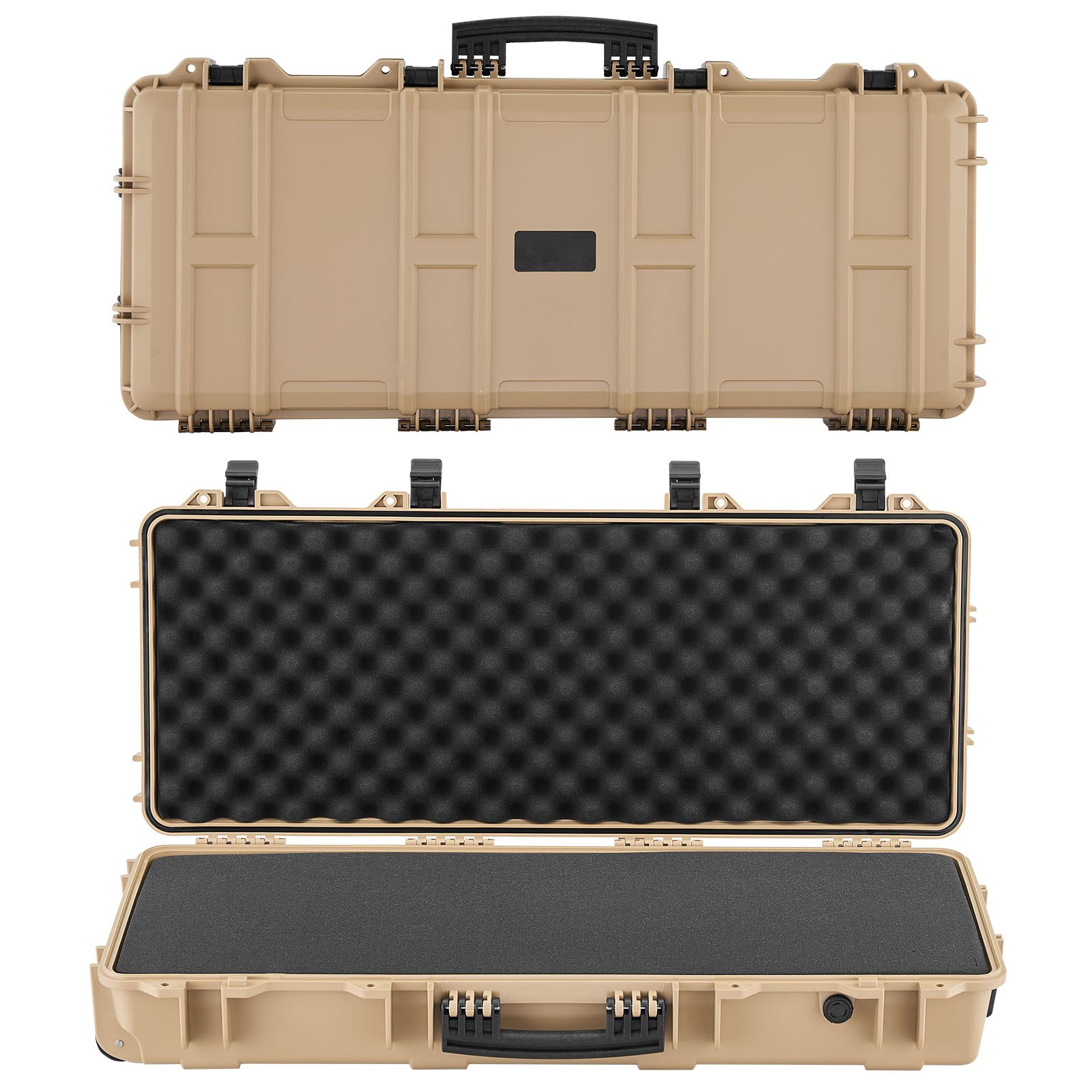 Estuche rígido para rifle de 36 pulgadas, con ruedas, IP67, espuma precortada