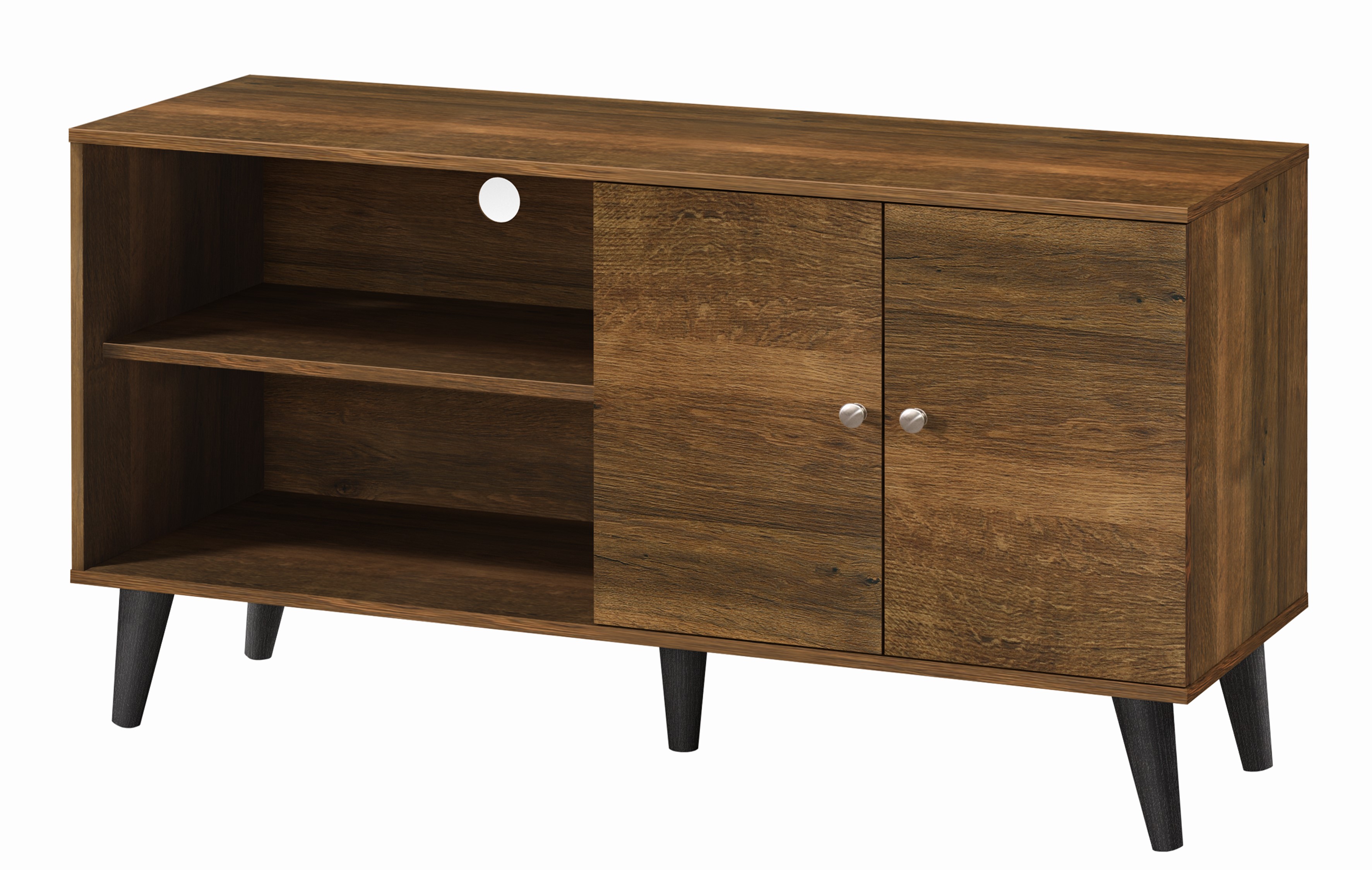 Amidon TV Stand For TVs Up To 47.3  , With 2 Storage Shelves& 1 Cabinet, Modern Entertainment Centre For TV In Living Room In Brown