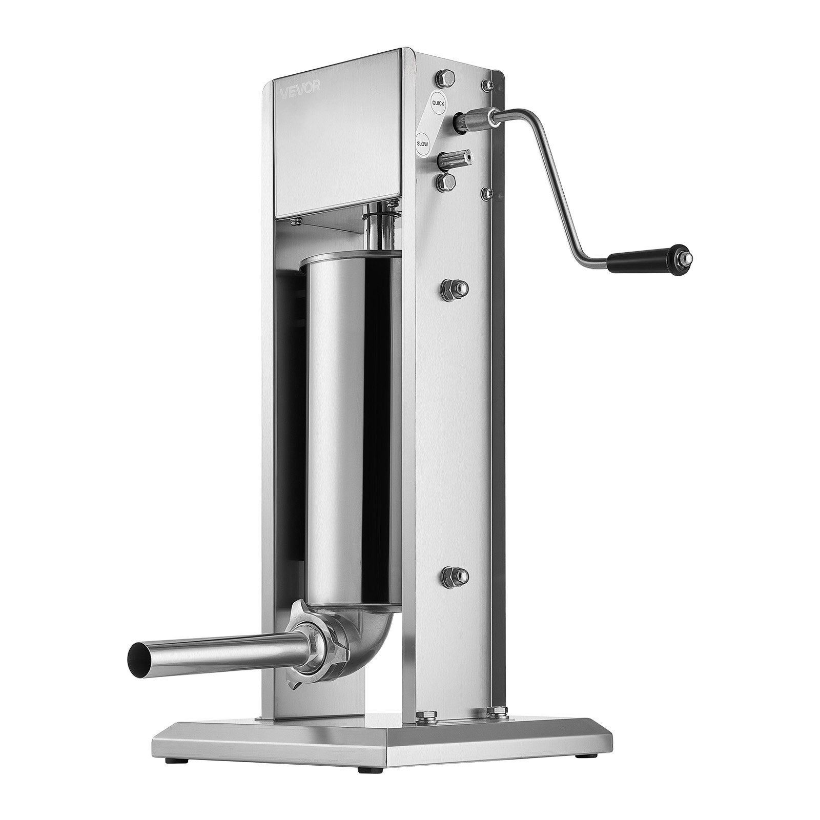 Manual Sausage Stuffer, 11 LBS / 5 L Vertical Meat Stuffer, Dual-Speed Sausage Casing Meat Filling Machine, Stainless Steel Heavy Duty Filler With 5 Stuffing Tubes, For Commercial & Home Use