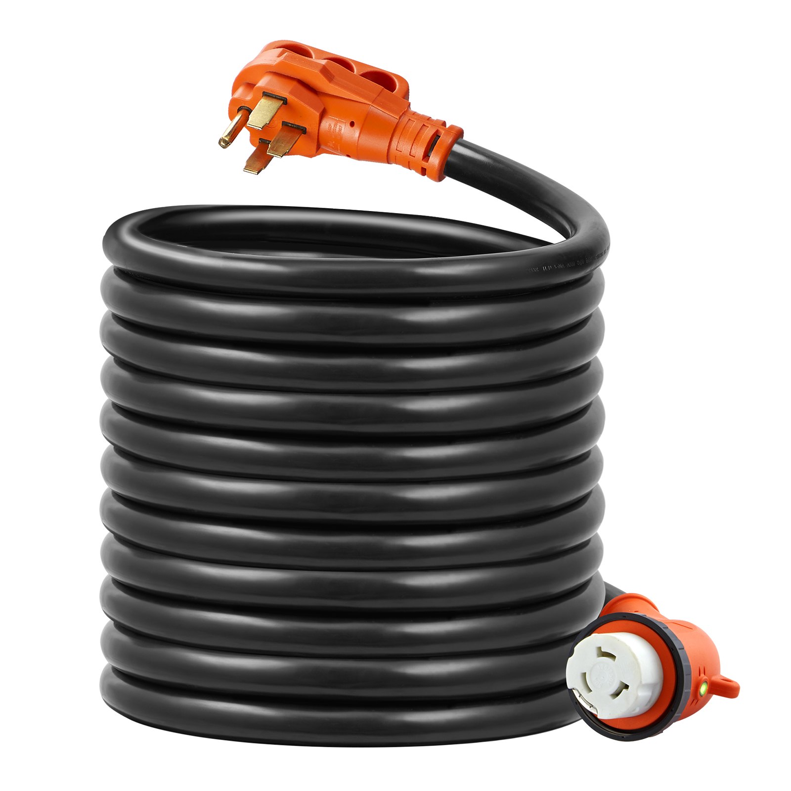 Cable de alimentación para RV de 30 pies, 50 amperios, uso rudo, con LED