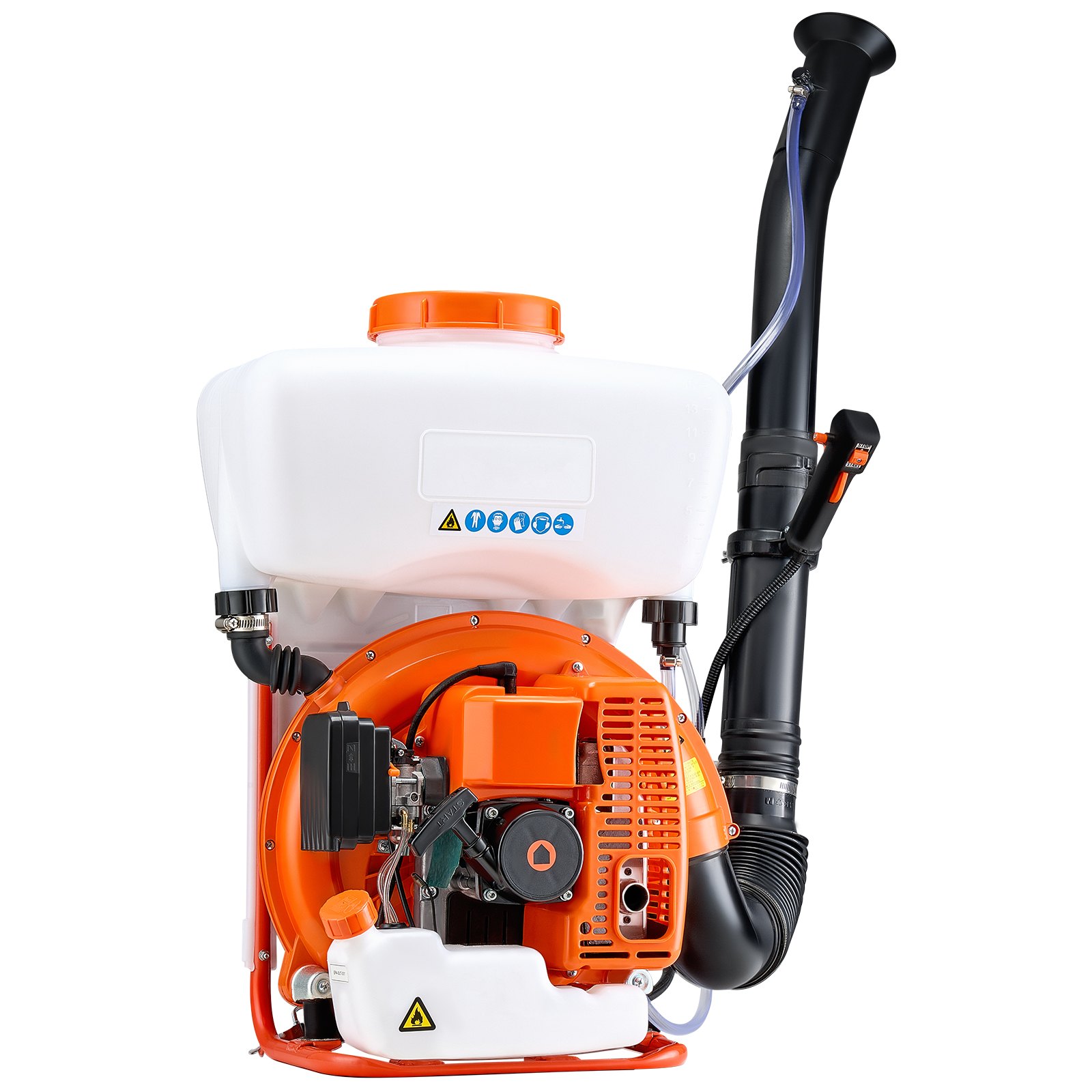 Pulverizador nebulizador de mochila 63CC 3HP, a gasolina, tanque de 4 galones.