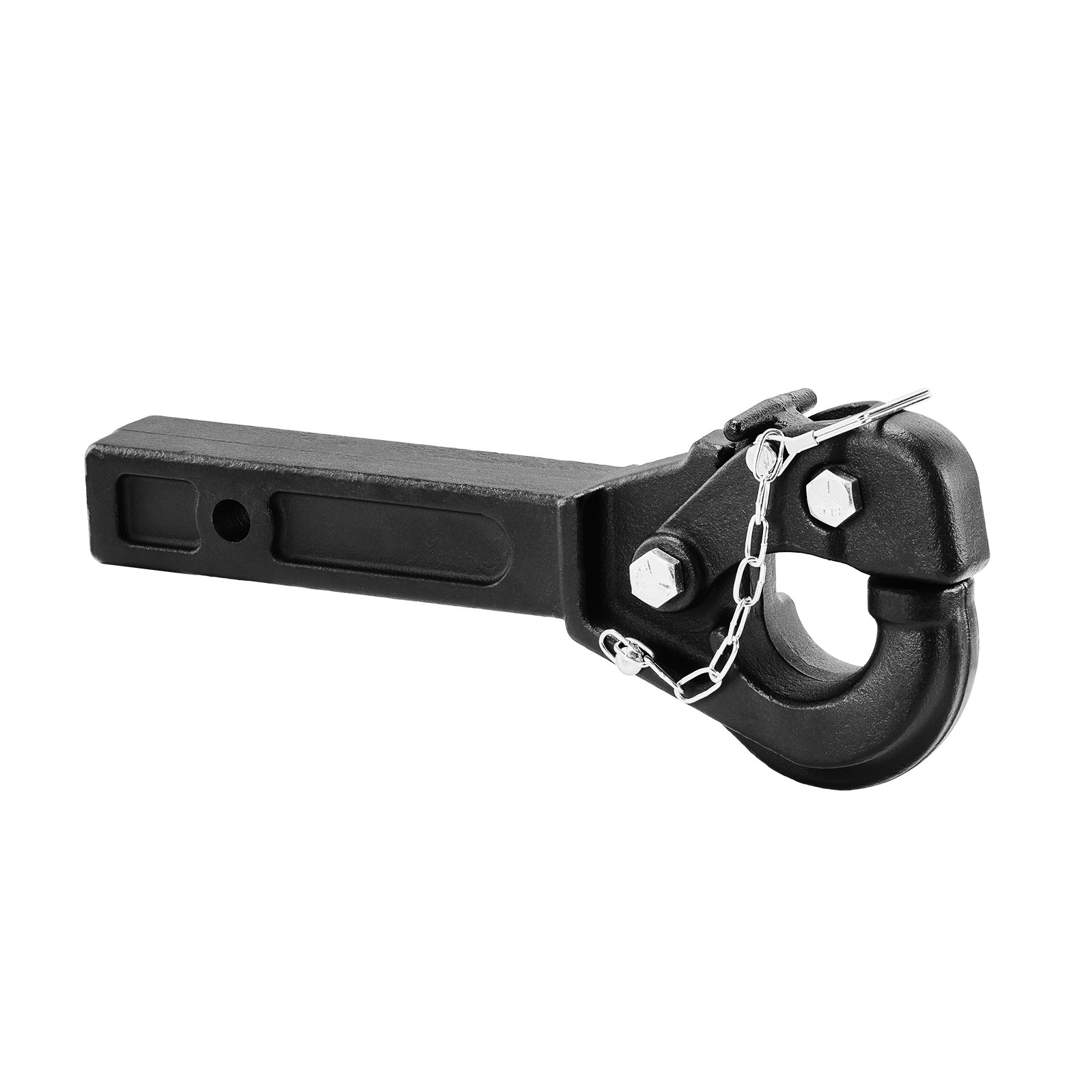 Pintle Hook, 20000 Lbs Towing Capacity, Pintle Hitch Receiver For 2-inch Hitch Hook Military Receiver, Fits 2.5 To 3-inch Lunette Ring, 15.6-inch Length, Black Powder Coat, For Various Trailers