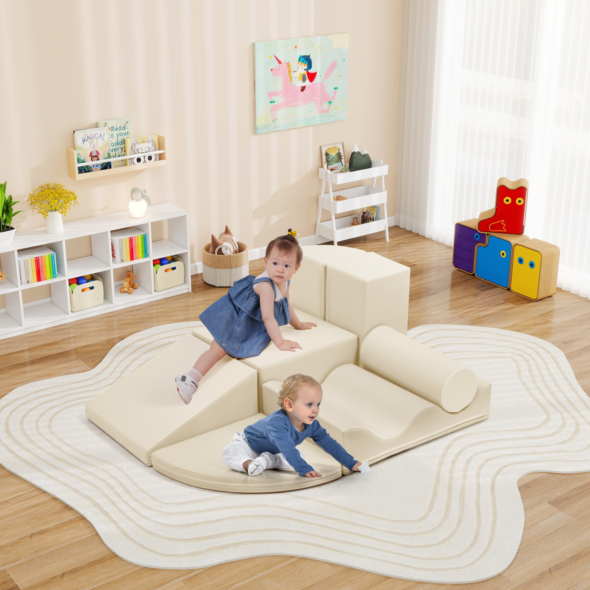 Juego de 7 piezas de espuma para escalar para niños, suave, para actividades de juego.