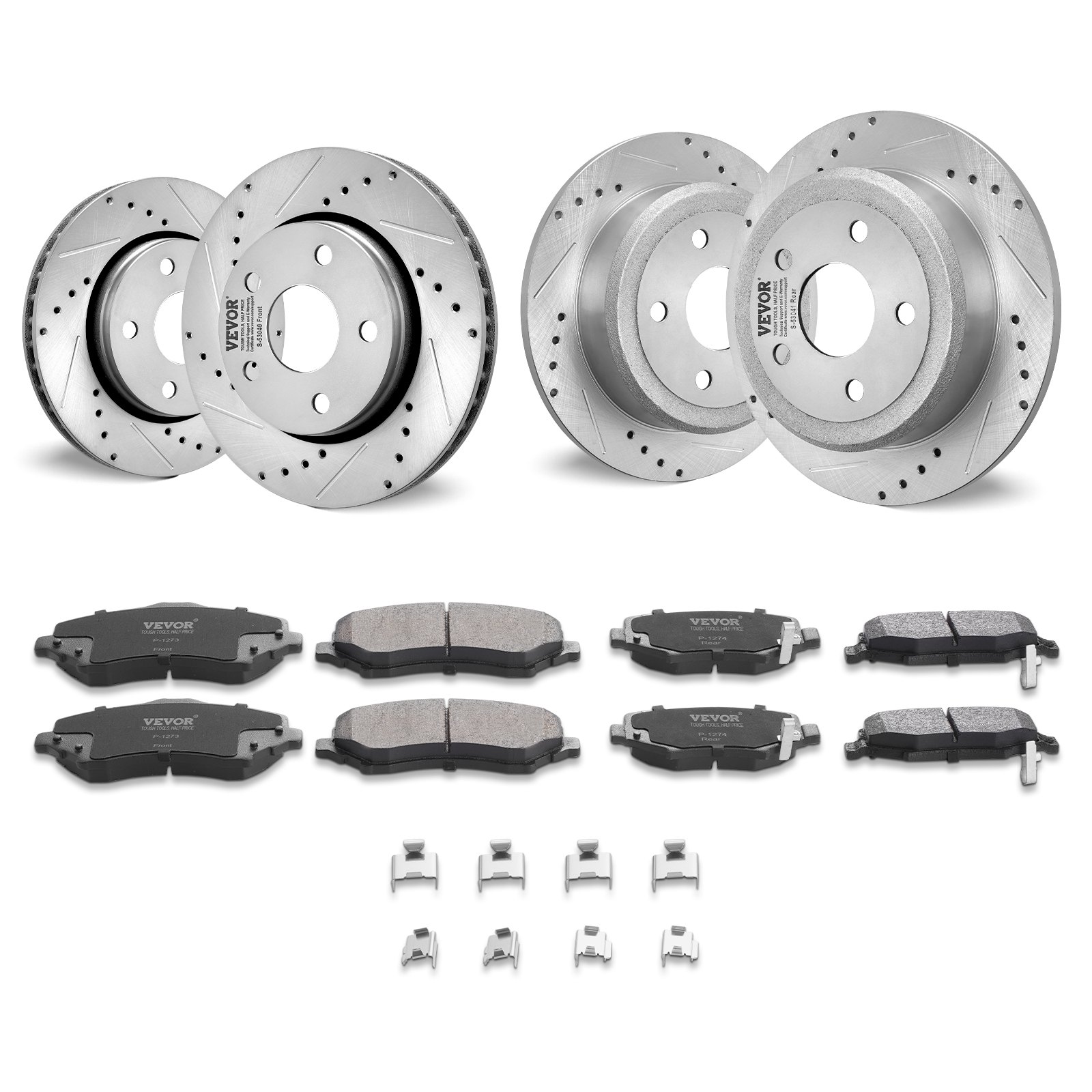 Kit de frenos para Jeep Wrangler 2007-2017, rotores perforados, pastillas cerámicas.