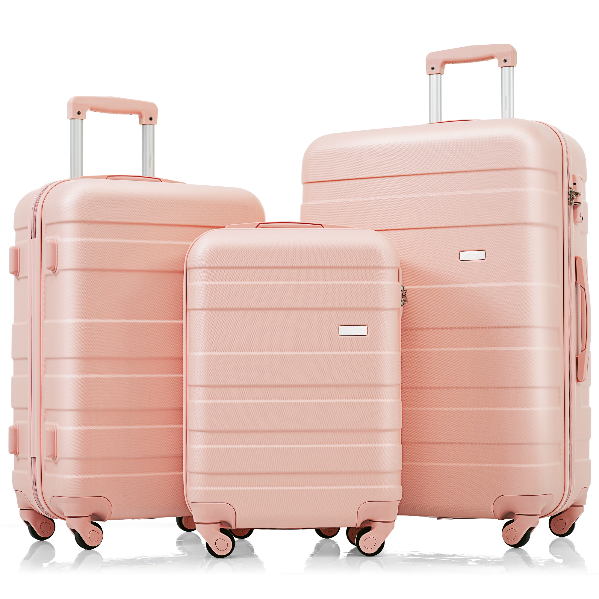 Juego de maletas de viaje de 3 piezas, ABS rígido, ruedas giratorias, cerradura TSA, 20-28"