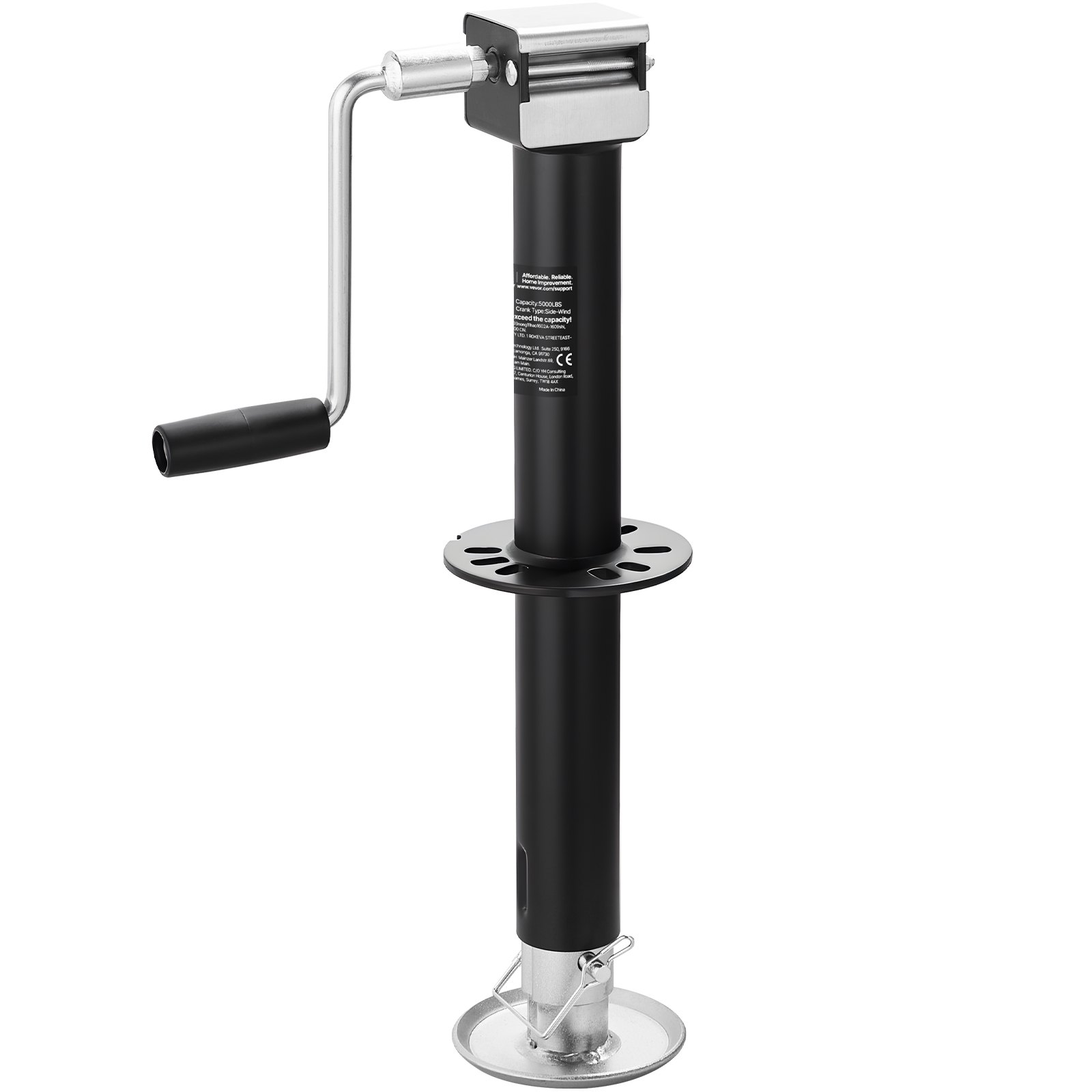 5000 Lbs A-Frame Trailer Jack, 15-Inch Vertical Travel, Trailer Lift Jack With Adjustable 7-Level Drop Leg & Drill Socket, Cordless Drill Compatible, Suitable For RV, Utility, Yacht Trailers