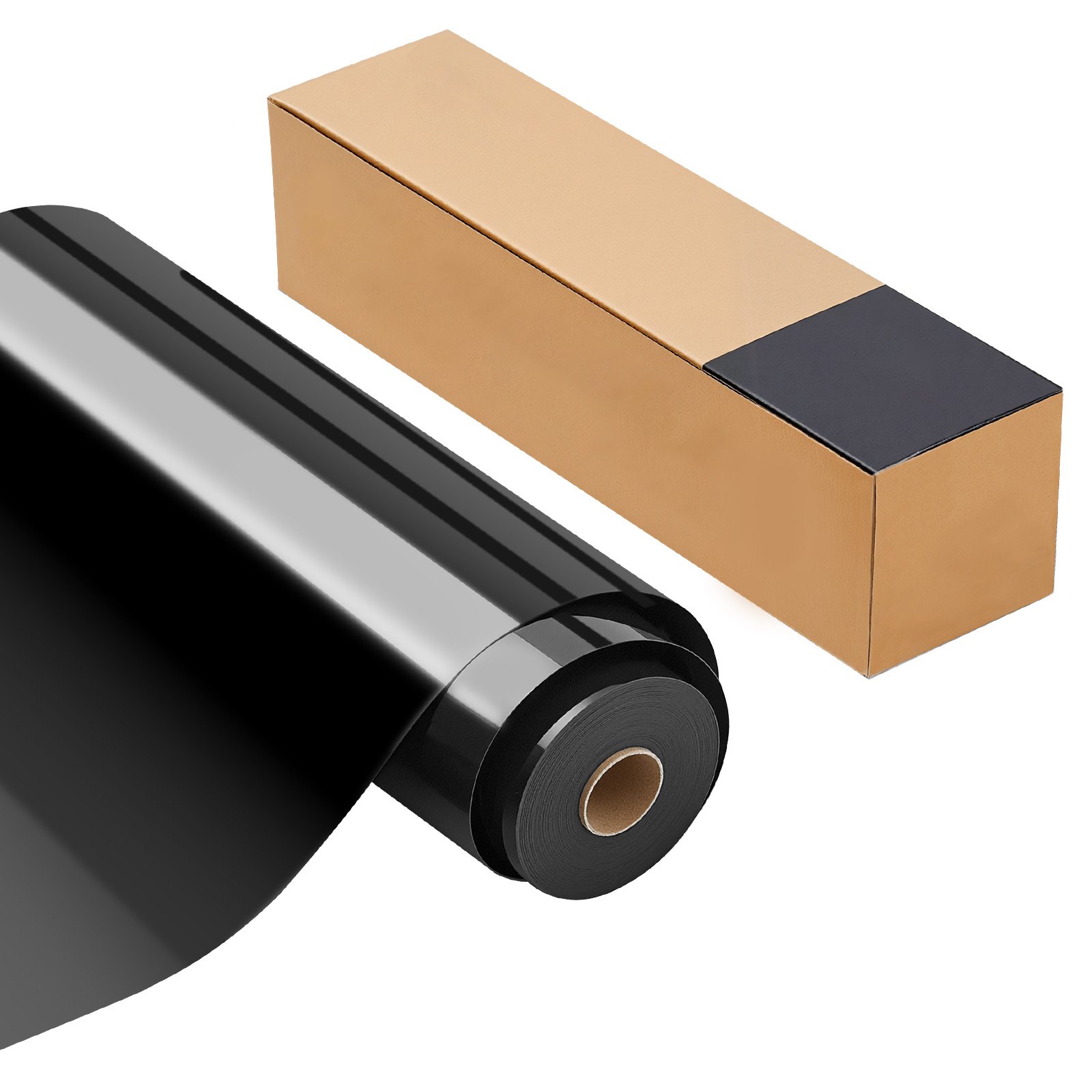 Vinilo termoadhesivo HTV negro brillante, 12 pulgadas x 50 pies, fácil de cortar