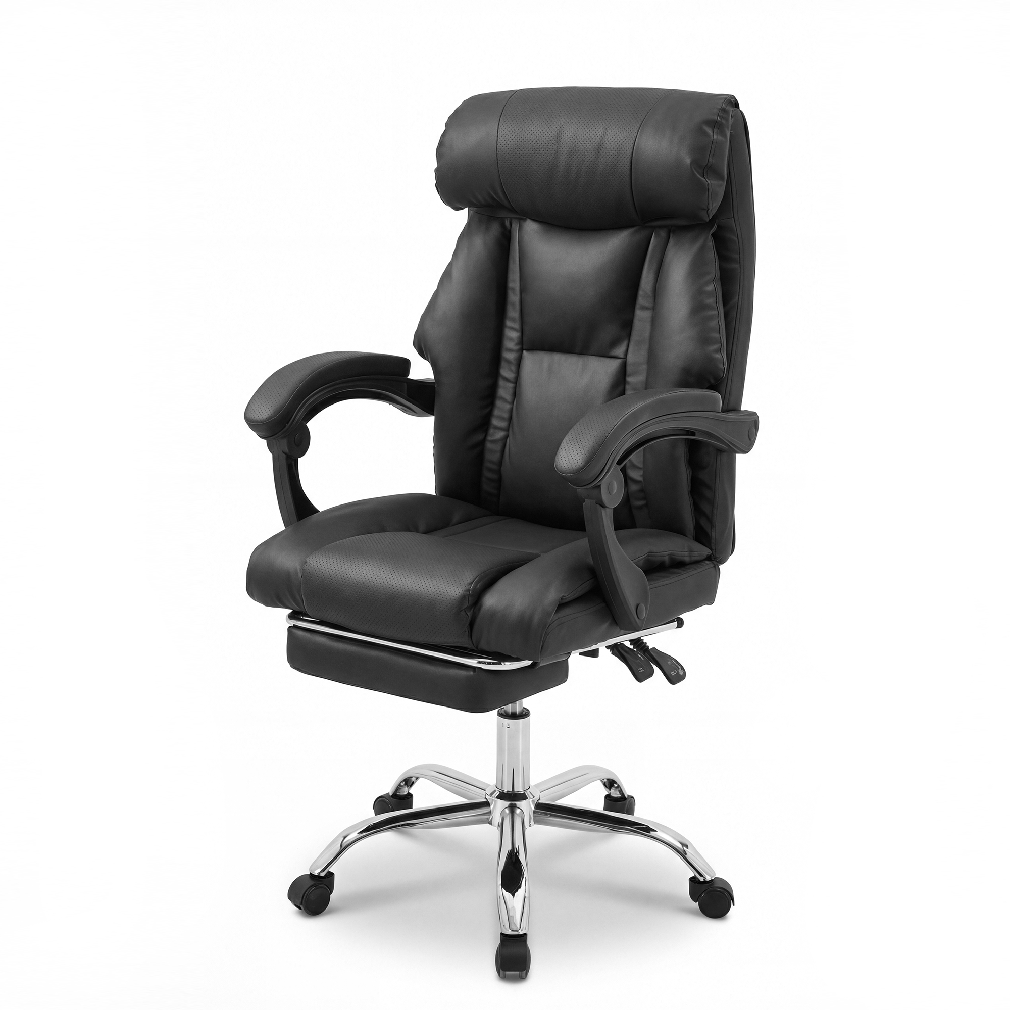 Office Chair Adjustable Height Executive Desk Chair with Foot Rest Comfortable Computer Chair High Back Reclining Gaming Chair Durable Leather Rolling Work Swivel Chairs