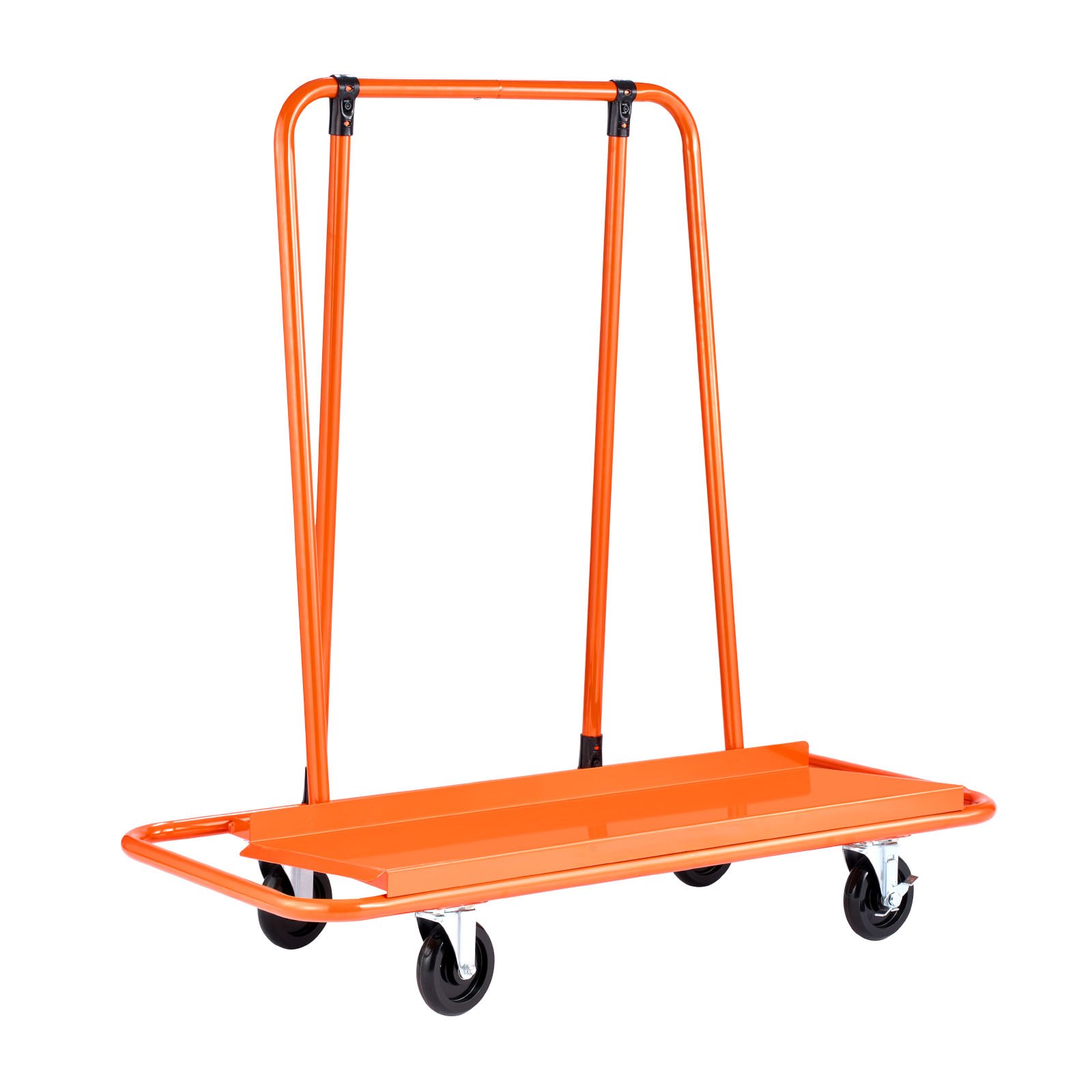 Carro de paneles de yeso de acero, capacidad 1800 libras, 4 ruedas giratorias, naranja