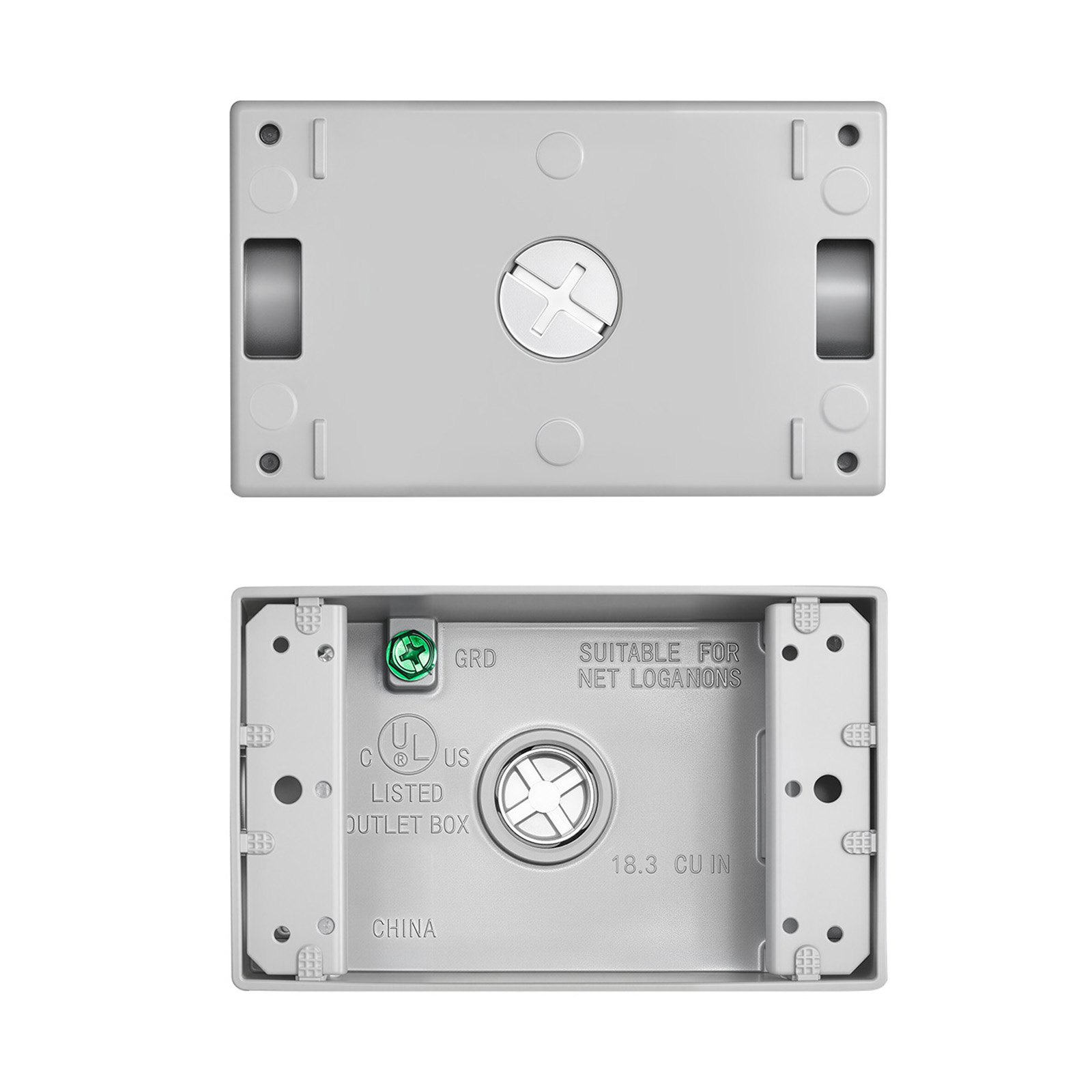 Outdoor Electrical Box, 4.5 X 2.8 X 2 In, Weatherproof Outlet Junction Box, Suitable 1/2-Inch Or 3/4-Inch Electrical Conduit, 18.3 Cu.In Large Capacity Plug Receptacle Protector, 4PCS, Gray