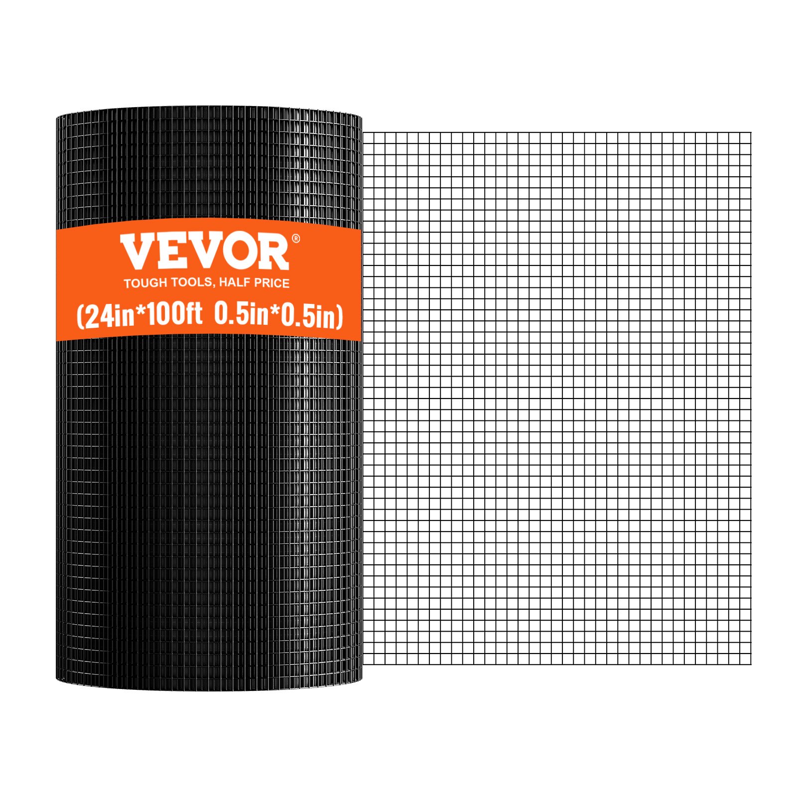 Hardware Cloth, 24'' X 100' Galvanized Wire Mesh Roll, 19 Gauge Chicken Wire Fence Roll, Vinyl Coating Metal Wire Mesh For Chicken Coop Barrier, Rabbit Snake Fences, Poultry Enclosures