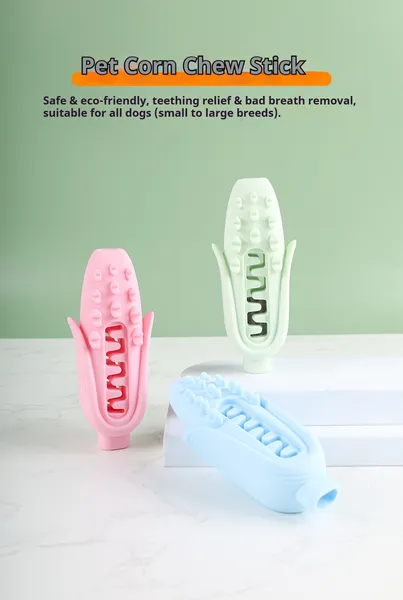 Palo masticable de maíz para perros, juguete de silicona de grado alimenticio, resistente