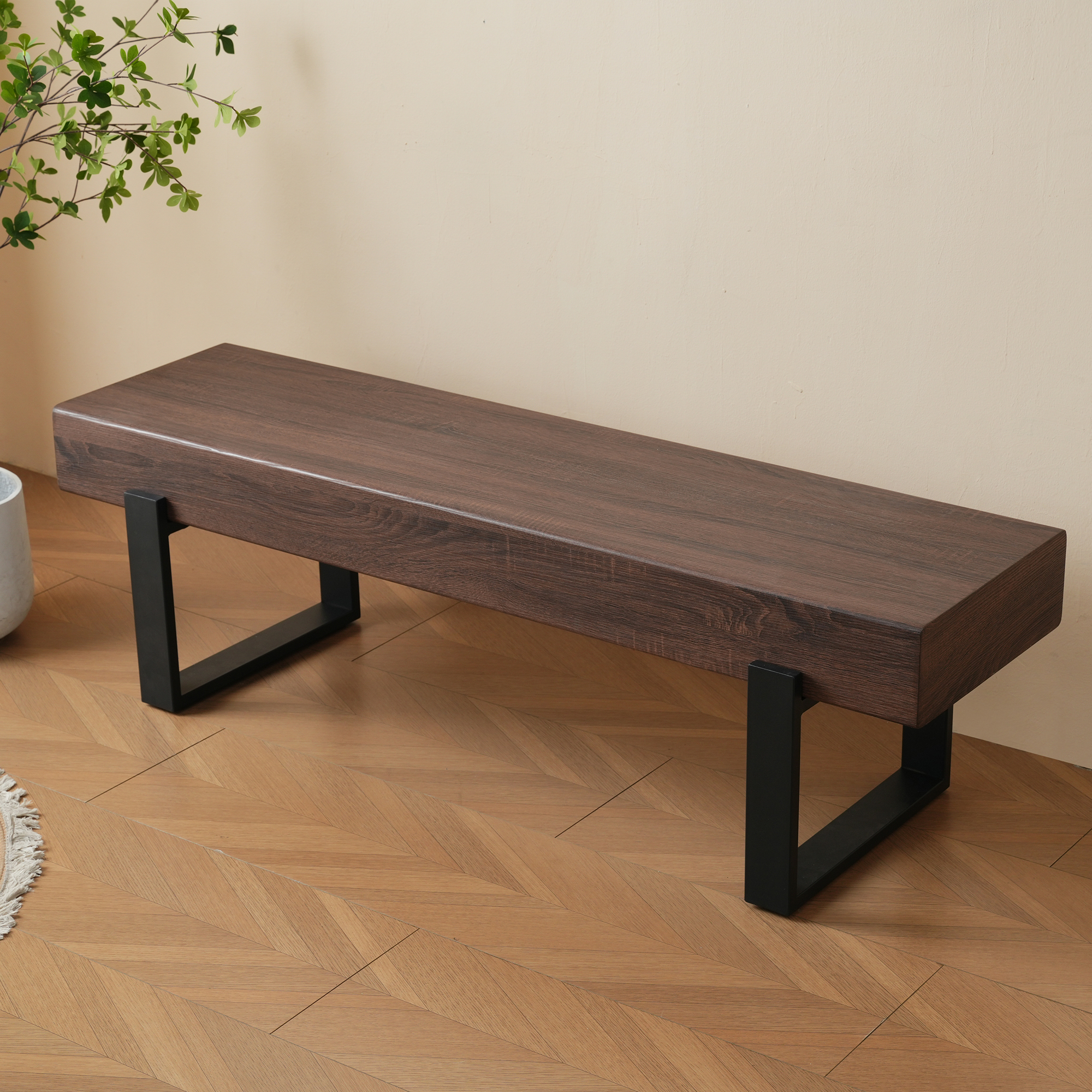 59  Dining Bench, Farmhouse Indoor Kitchen Table Benches, Bed Bench, Industrial Shoe Bench, Entryway Benches