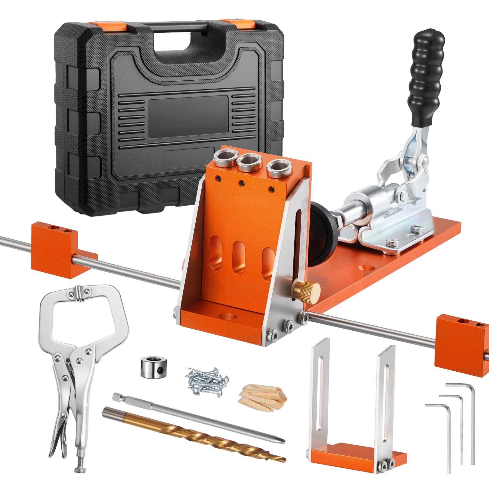 Kit de plantilla para agujeros de bolsillo, ajustable de 1/2 a 1-1/2 pulgadas, carpintería
