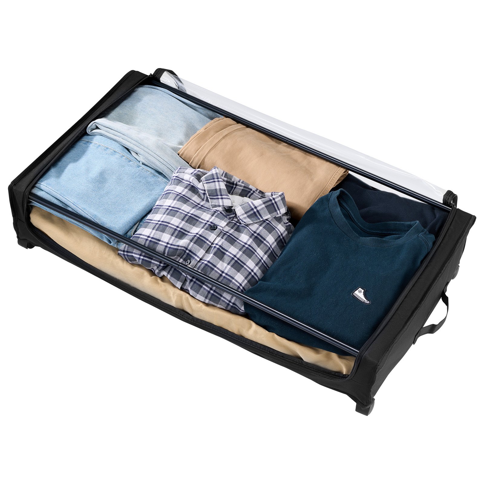 Almacenamiento bajo la cama con ruedas y tapa transparente, 30.3 x 18.5 x 6.8 pulgadas (2 uds).