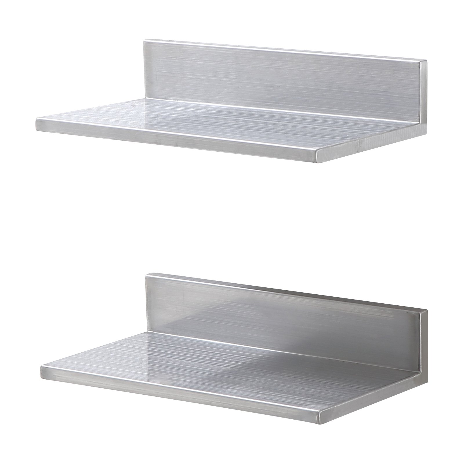 Estante Flotante de Acero Inoxidable 8.6 x 16 pulgadas, Montaje en Pared, 44 libras