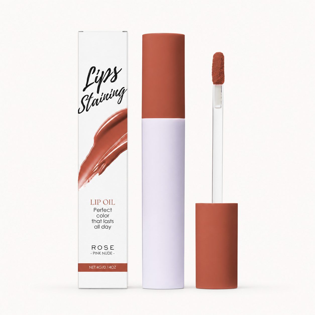 Aceite labial con color AMZ, Rose, 4 g