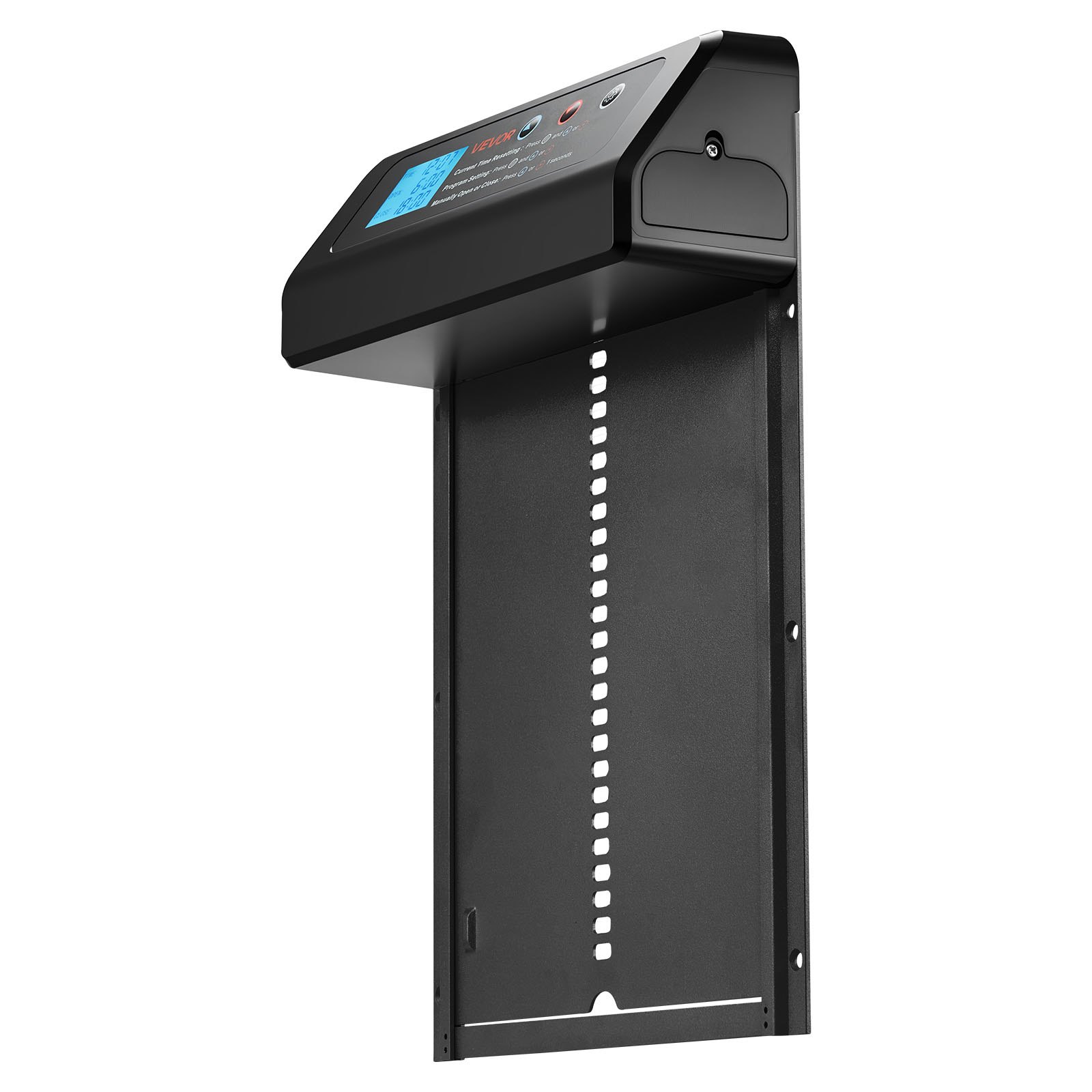 Puerta automática para gallinero, con temporizador, funciona con pilas, aluminio, negra