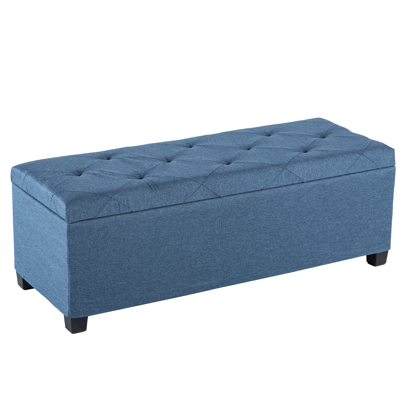 Otomana de almacenamiento multifuncional, acolchada, con tapa y patas