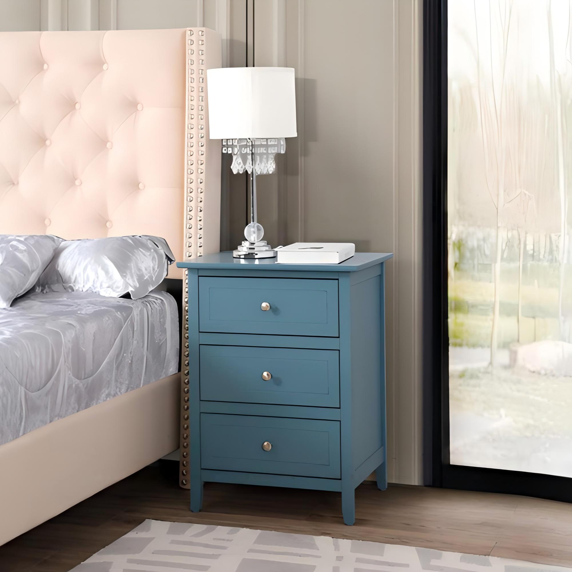 Mesa de noche de acento para dormitorios modernos - Verde azulado