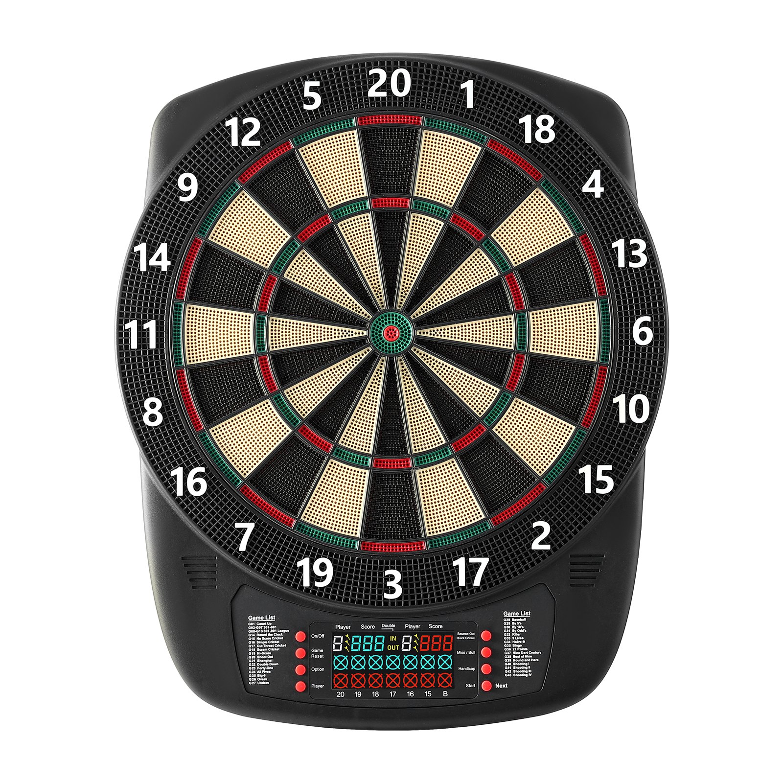 Electronic Dart Board, 13.5" Target Dartboard With 43 Games & 200+ Variations For Up To 8 Players, 6 Dart Shafts With Flights & 50 Soft Tips, Color LCD Scoring Screen For Home Party Game Rooms