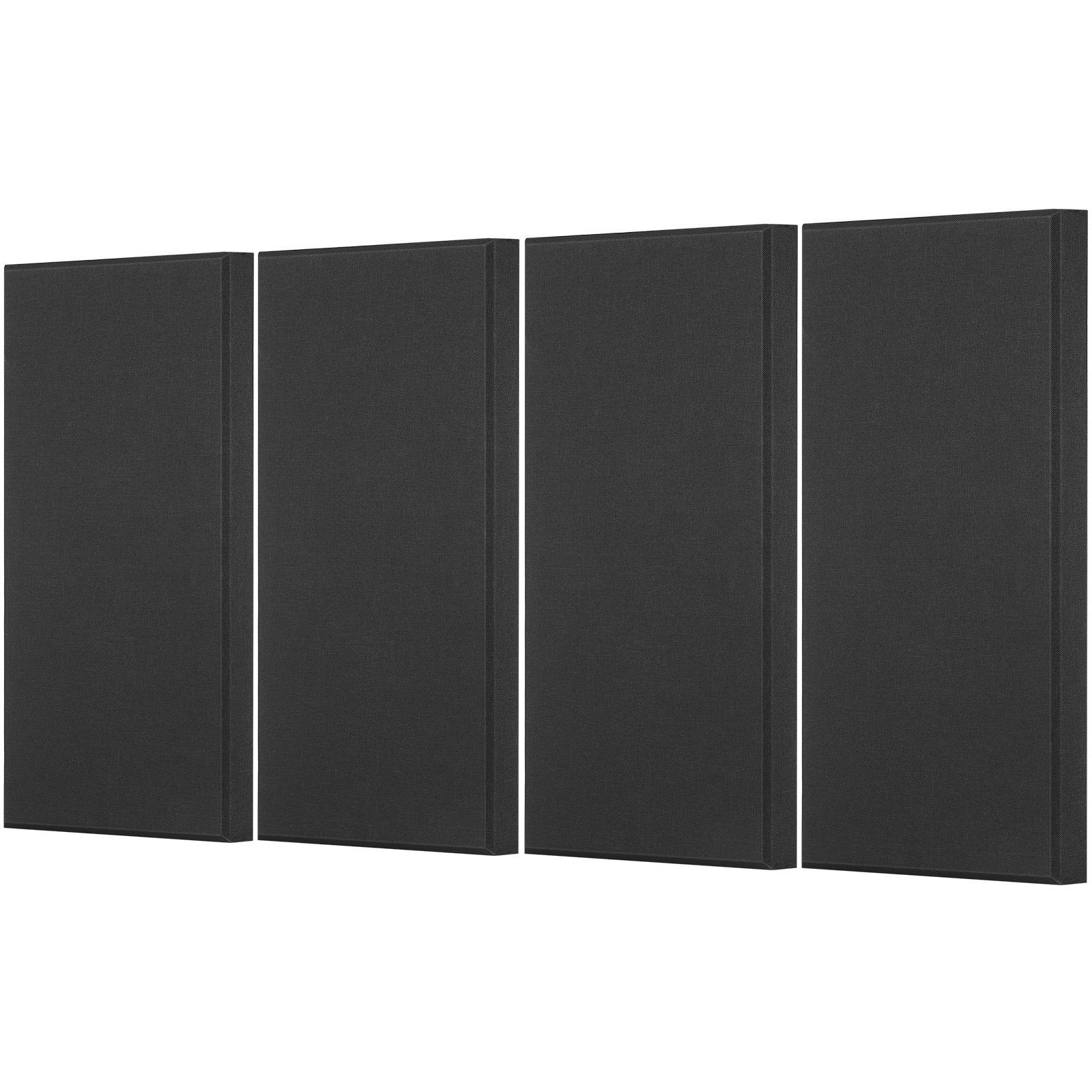 Paneles acústicos de fibra de vidrio, 4 piezas, 2 pulgadas de grosor, autoadhesivos, negros.