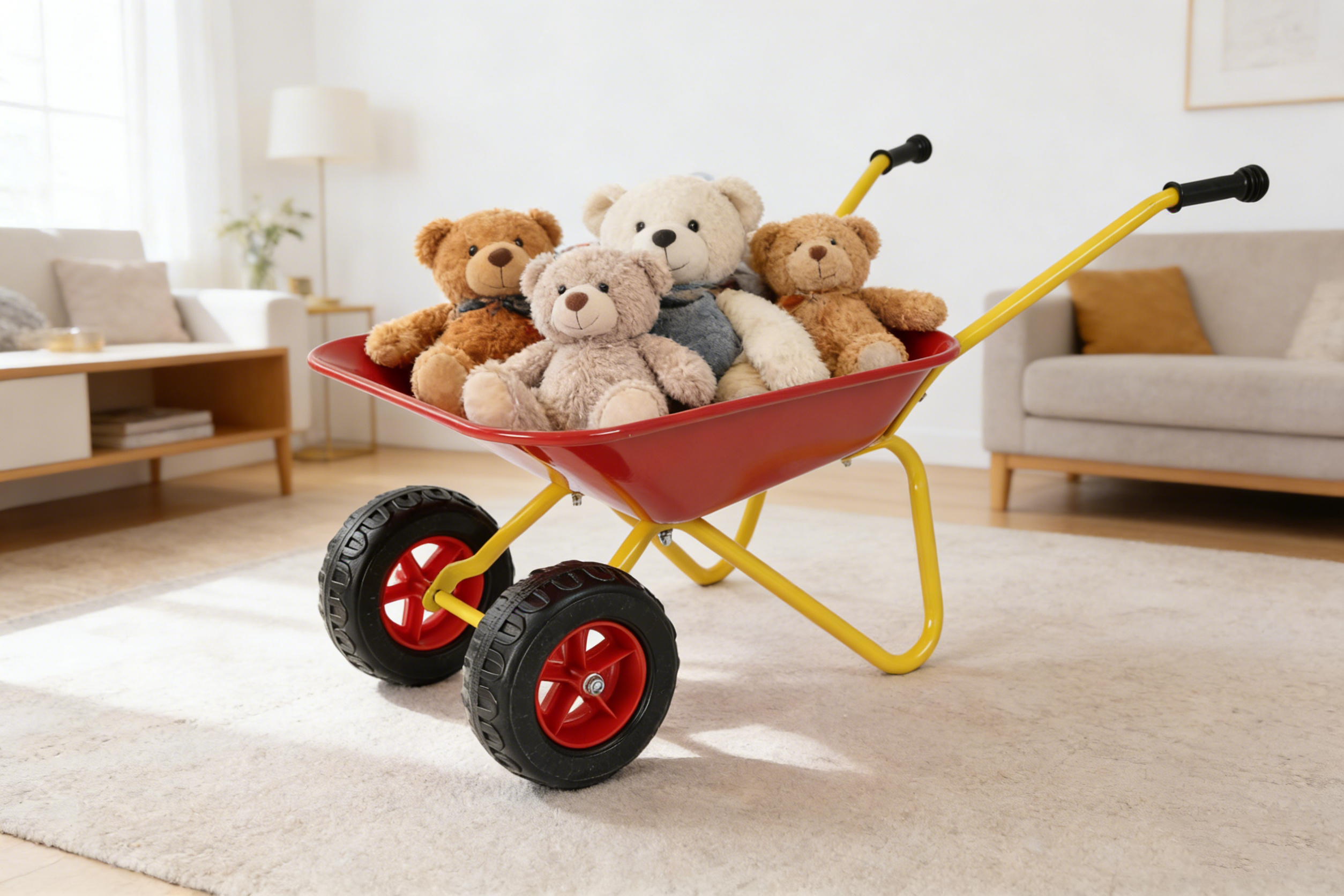 Carro de metal para niños, capacidad de carga 33 libras, con paleta de acero, Rojo